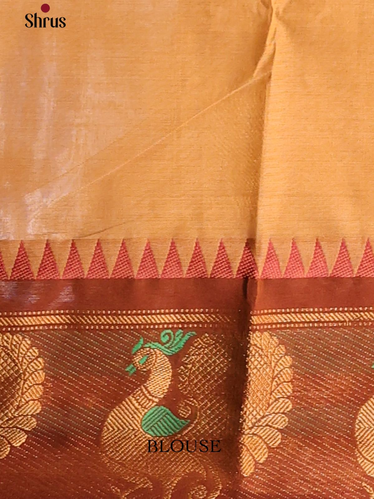 Biscuit with Brown - Chettinad Cotton Saree - Shop on Shrus.com