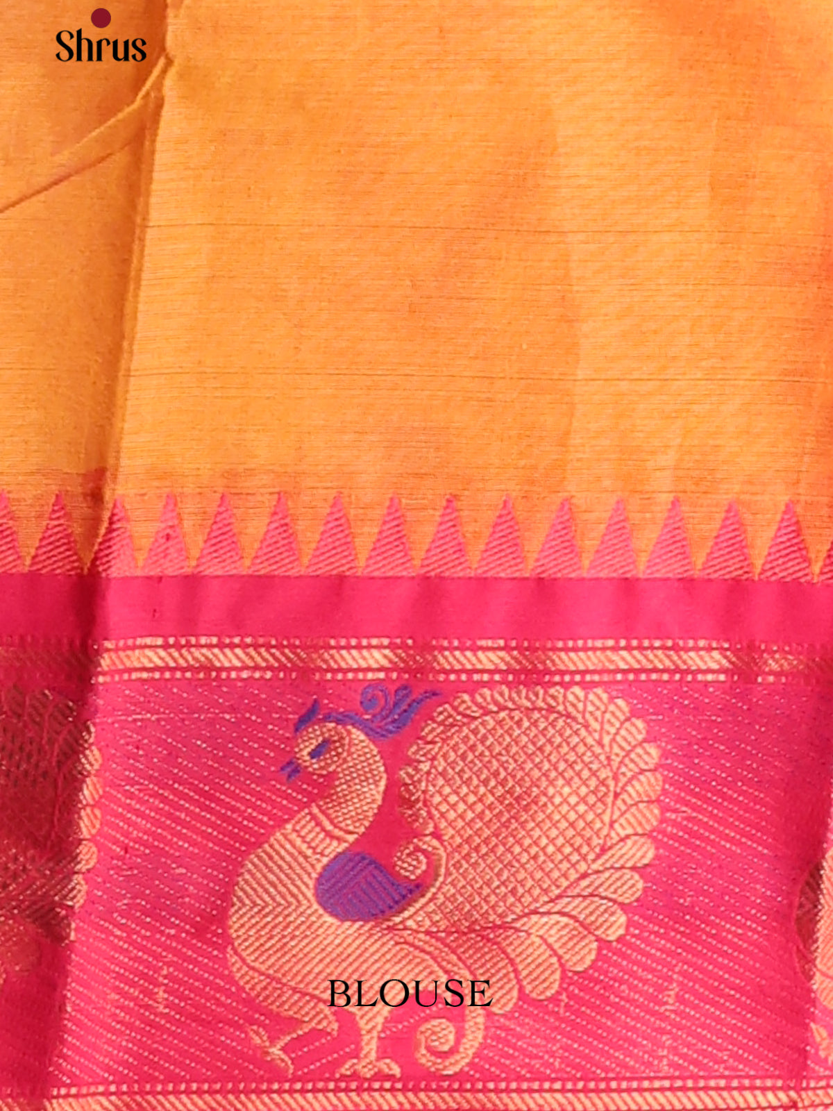 Orange with Pink - Chettinad Cotton Saree - Shop on Shrus.com
