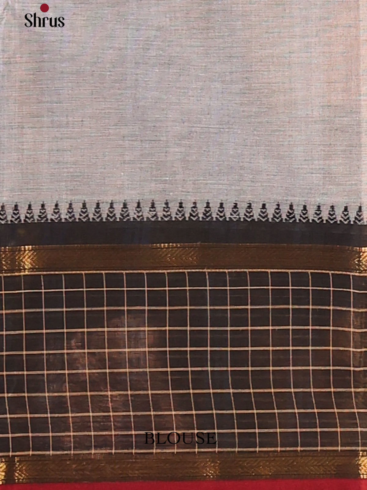 Grey with black - Chettinad Cotton Saree - Shop on Shrus.com