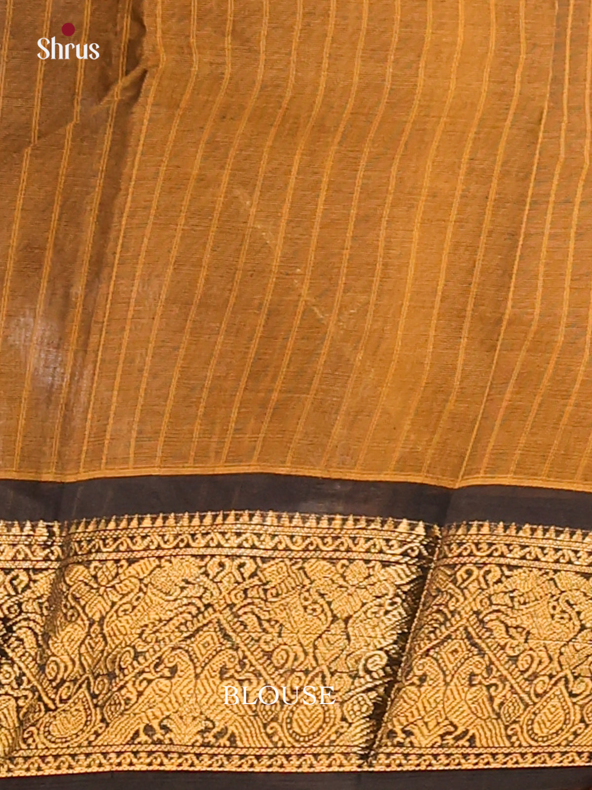 Dark Mustard & Black - Chettinad Cotton Saree - Shop on Shrus.com