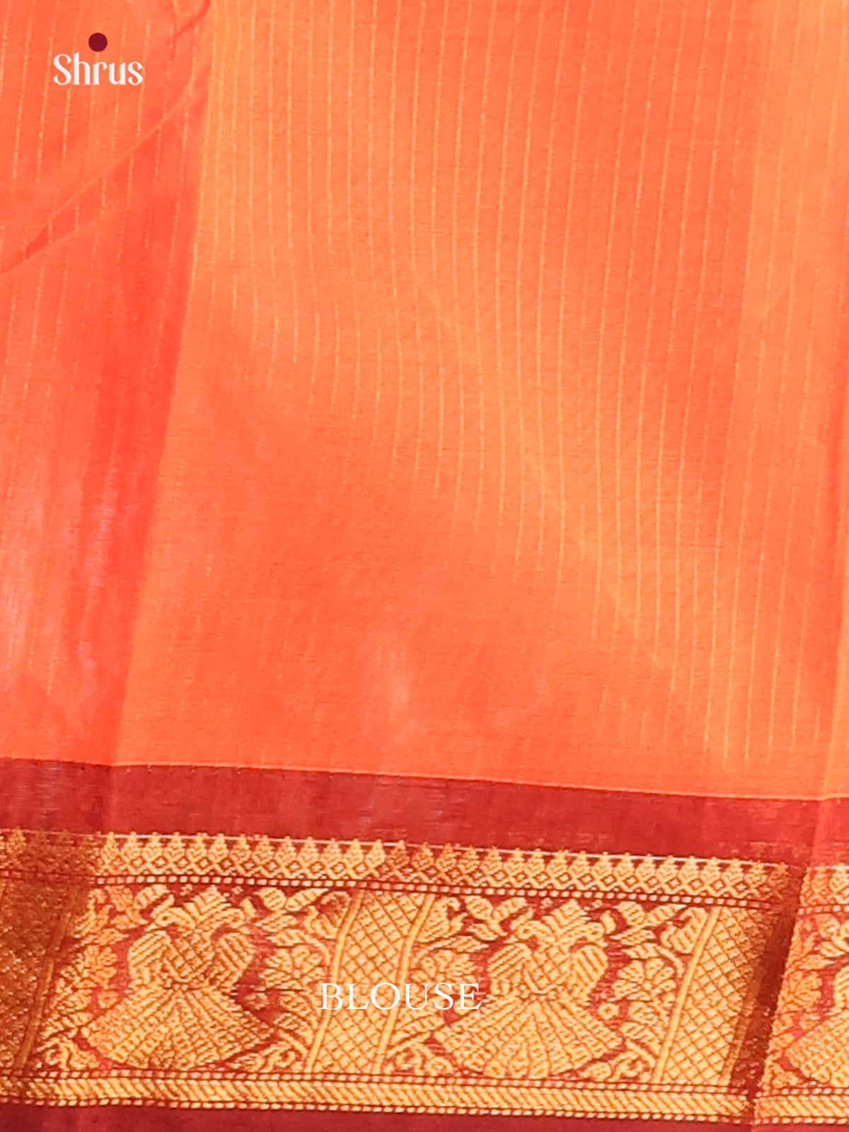 Orange with Red - Chettinad Cotton Saree - Shop on Shrus.com