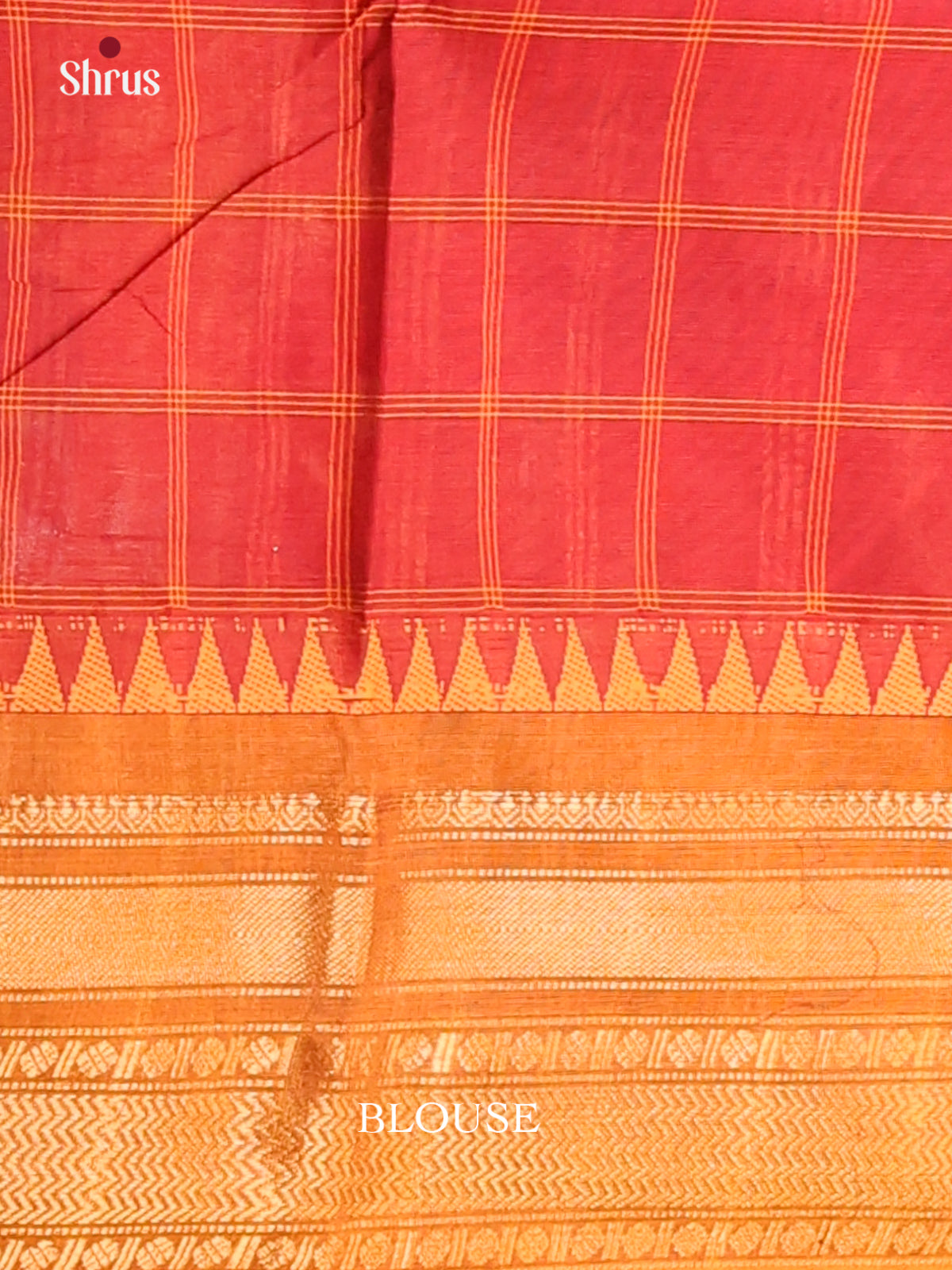 Red with Brick - Chettinad Cotton Saree - Shop on Shrus.com