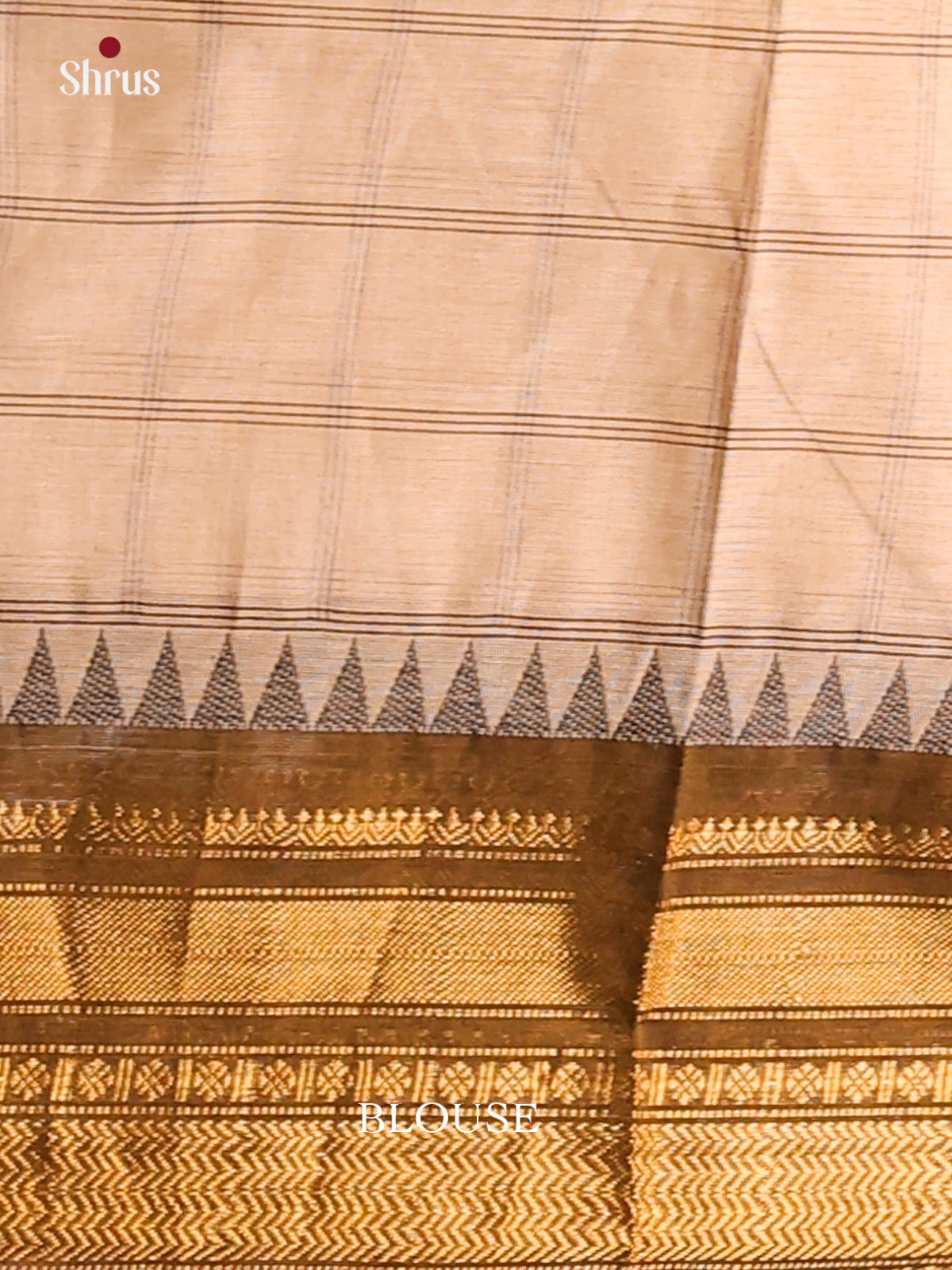 Cream with Chutney Green - Chettinad Cotton Saree - Shop on Shrus.com