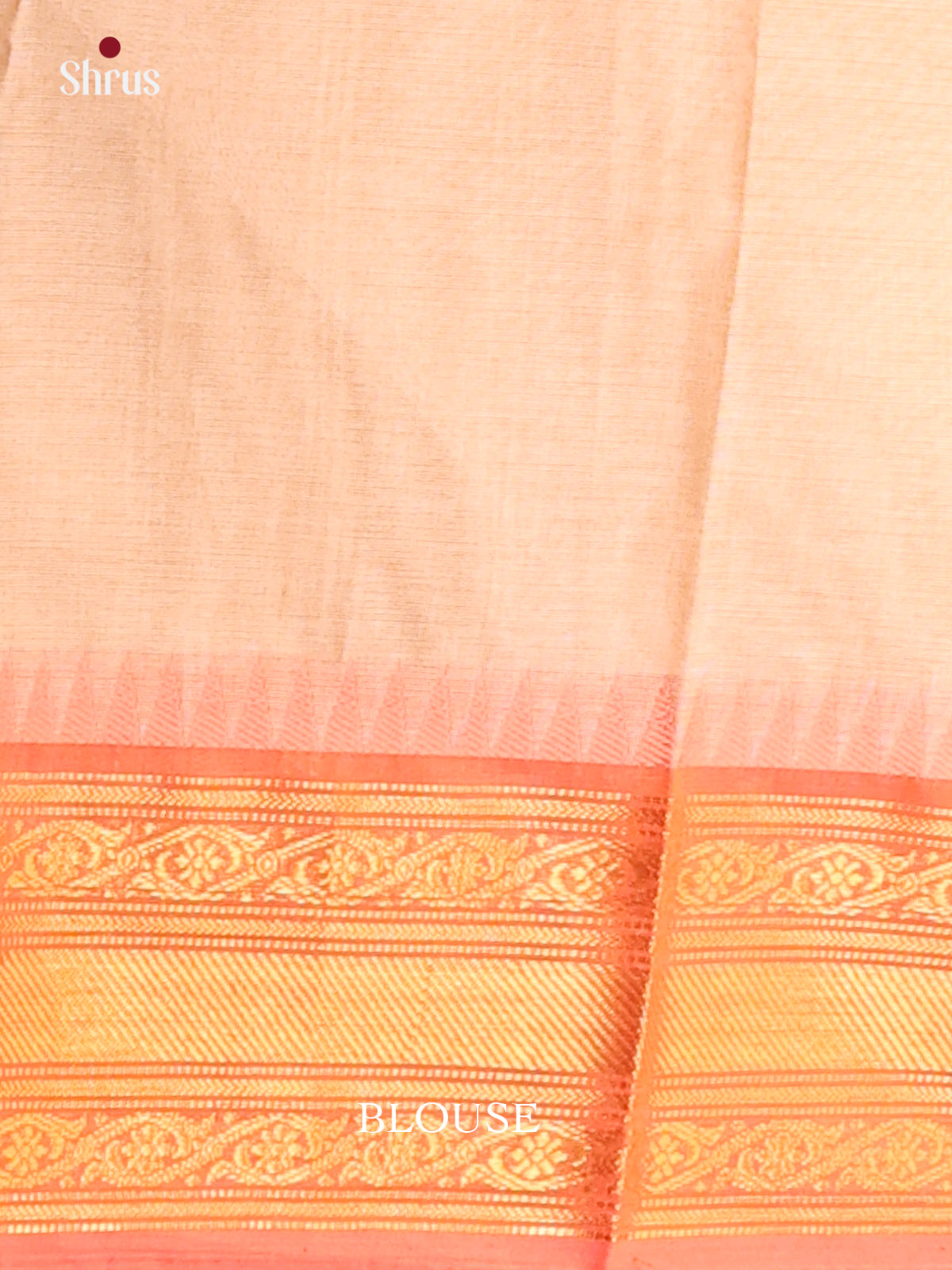 Enchanting Dusty Pink Chettinad Cotton Saree with Orange Zari Border - Shop on Shrus.com