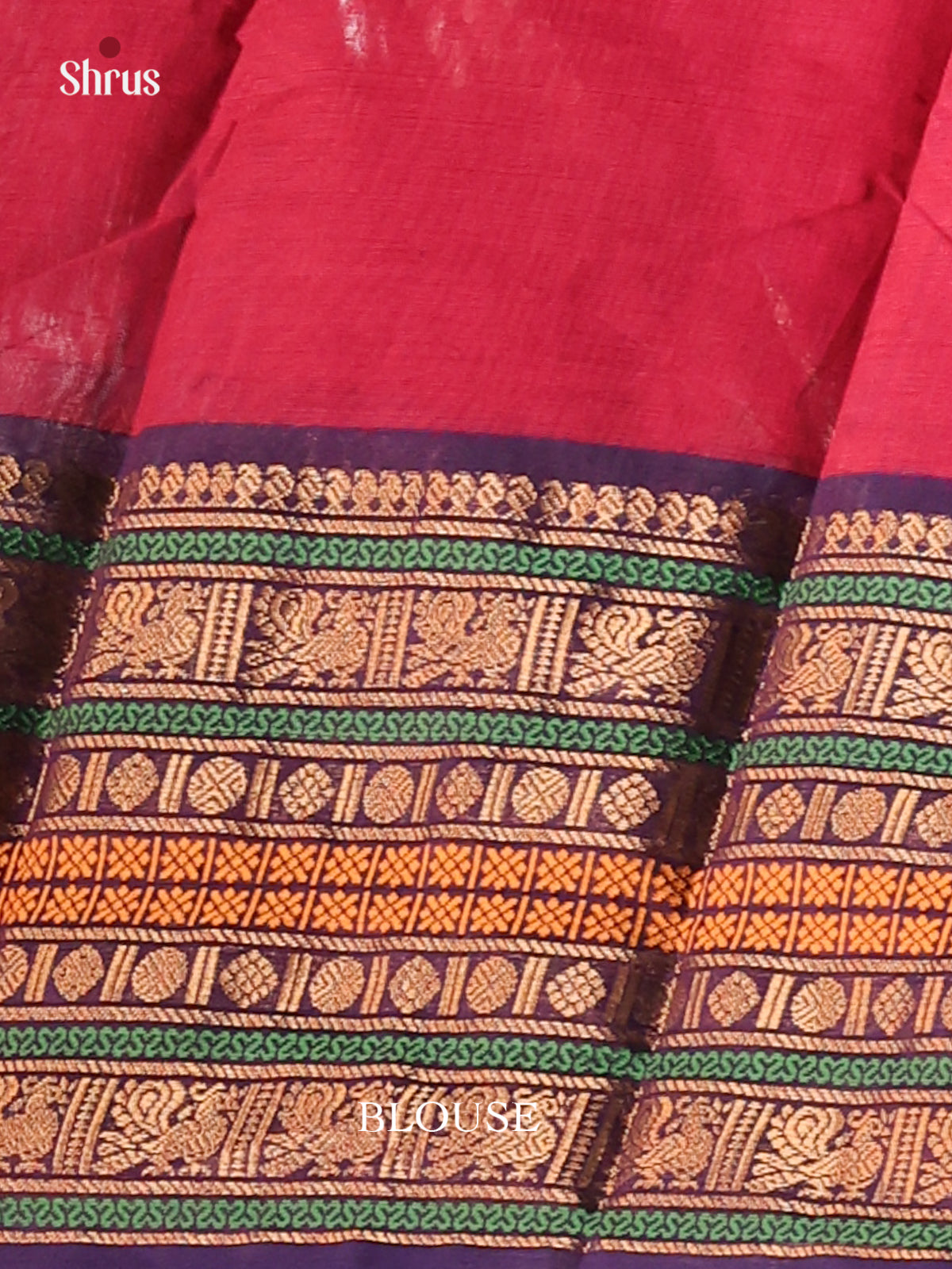 Maroon with Violet- Chettinad Cotton Saree - Shop on Shrus.com