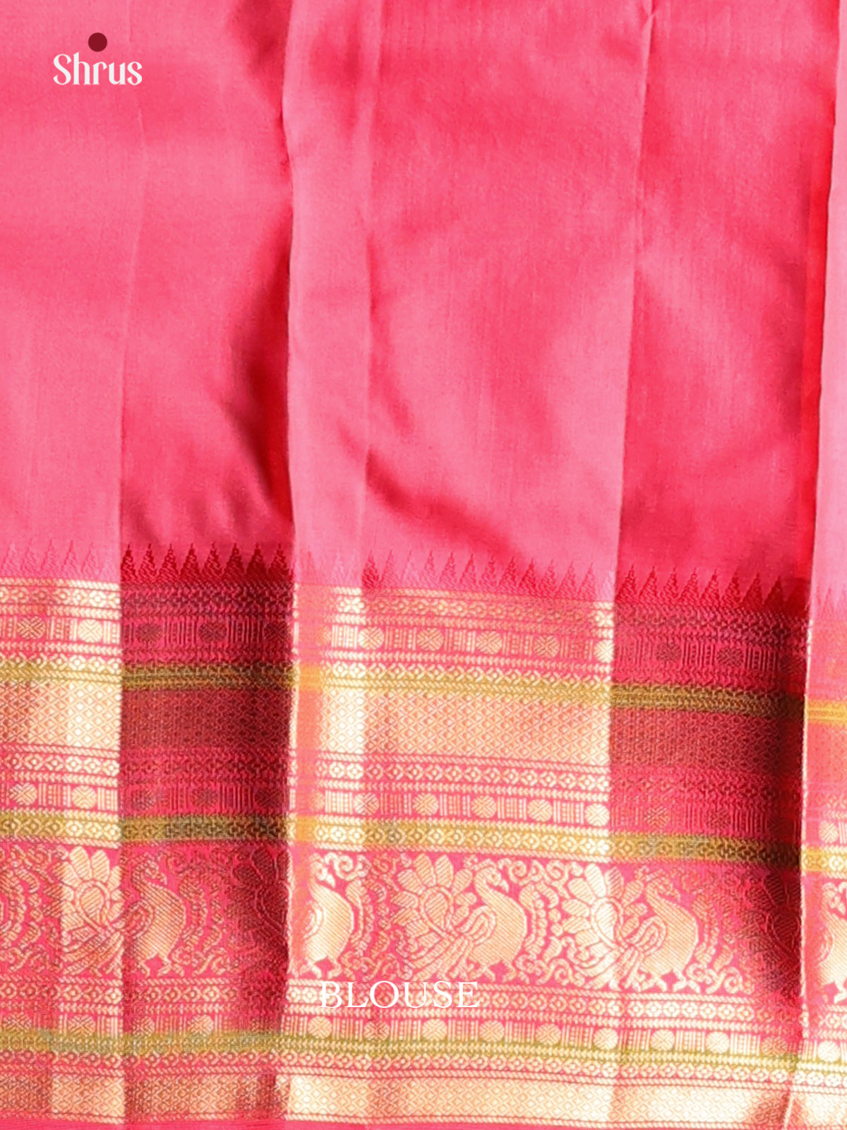 Stunning Violet Kanchipuram Silk Saree with floral buttas & self Zari checks - Shop on Shrus.com
