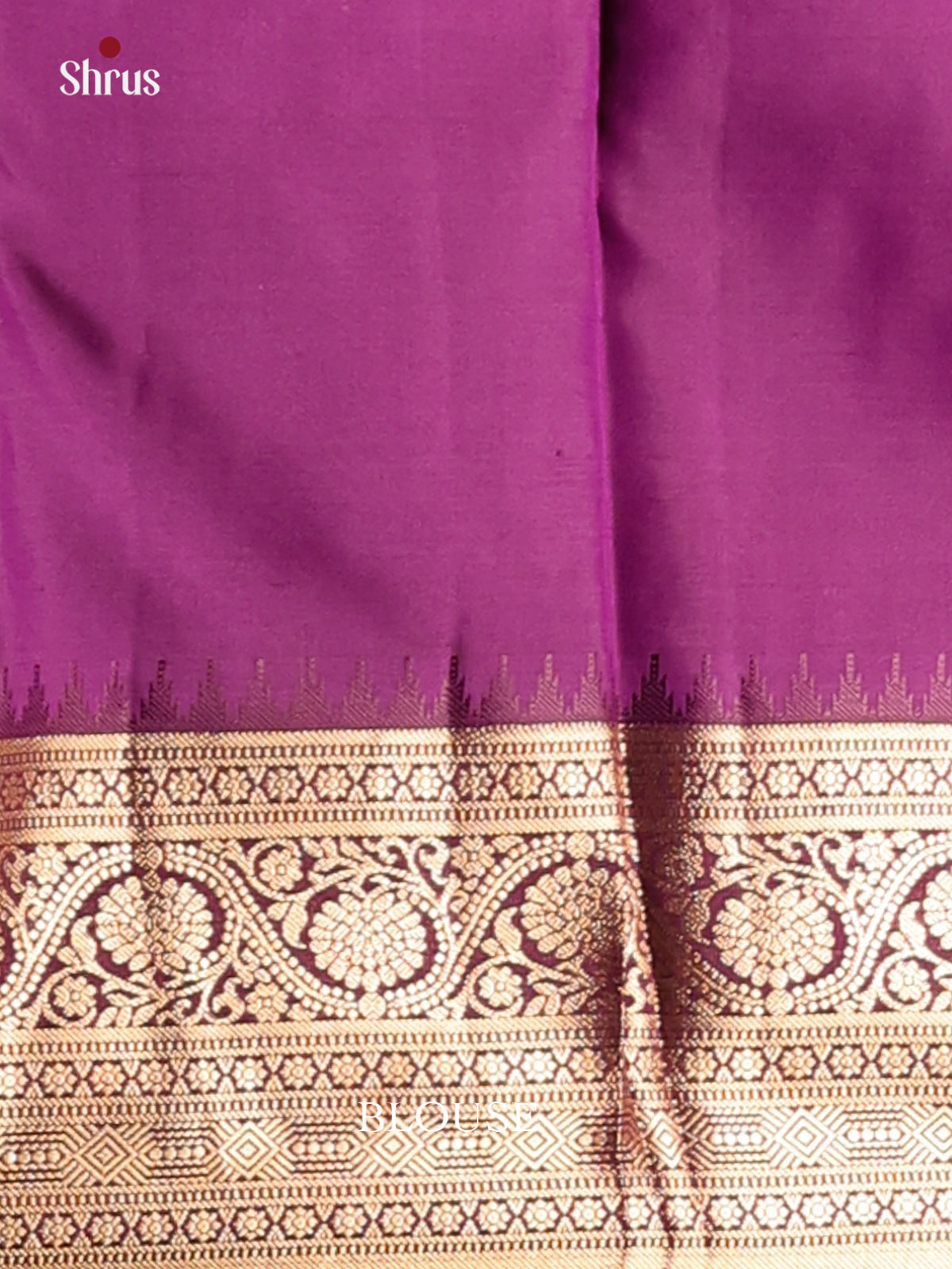 Ethereal Lilac Kanchipuram Silk Saree with gold zari floral buttas & paisleys brocade pallu - Shop on Shrus.com