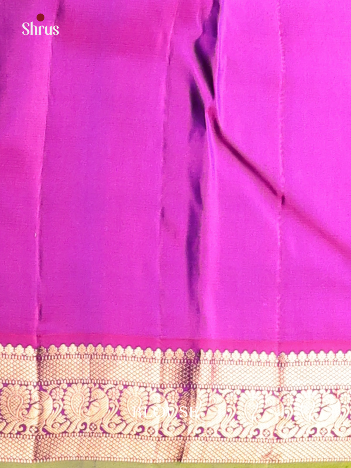 Lovely Peacock Blue Kanchipuram Silk Saree with zari buttas & floral vines border - Shop on Shrus.com
