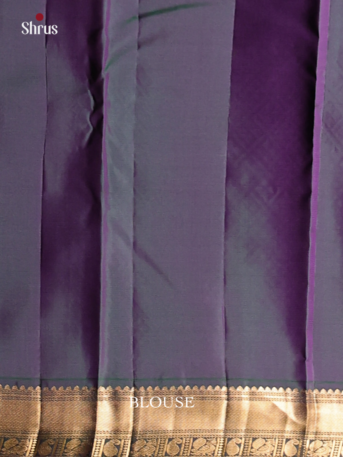 Beautiful Lilac & double shaded Green Kanchipuram Silk Saree with zari woven buttas - Shop on Shrus.com