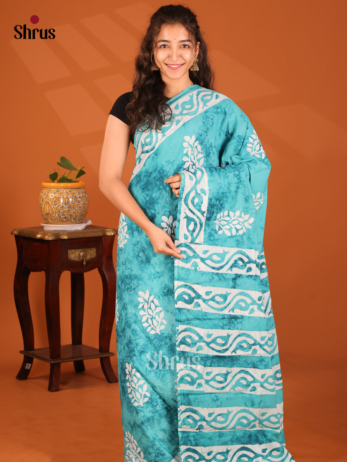 DDS29045 - Jaipur cotton Saree - Shop on Shrus.com
