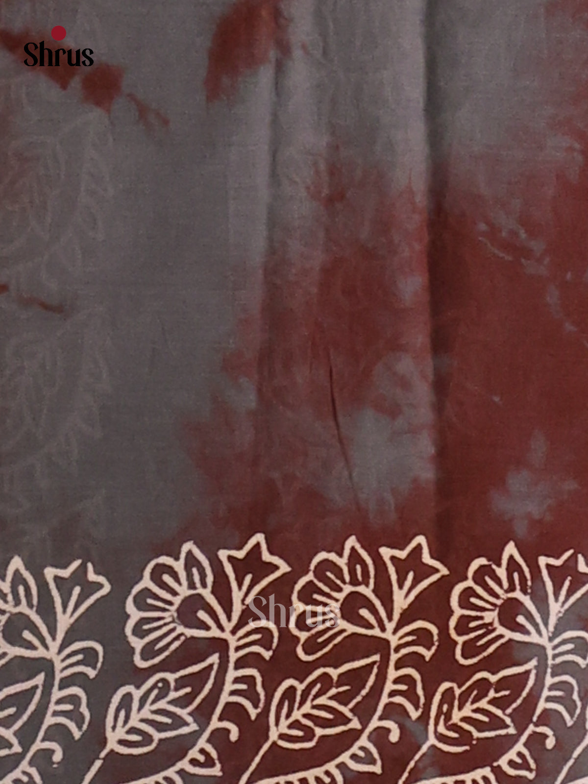 Grey & Brown- Jaipur cotton Saree - Shop on Shrus.com