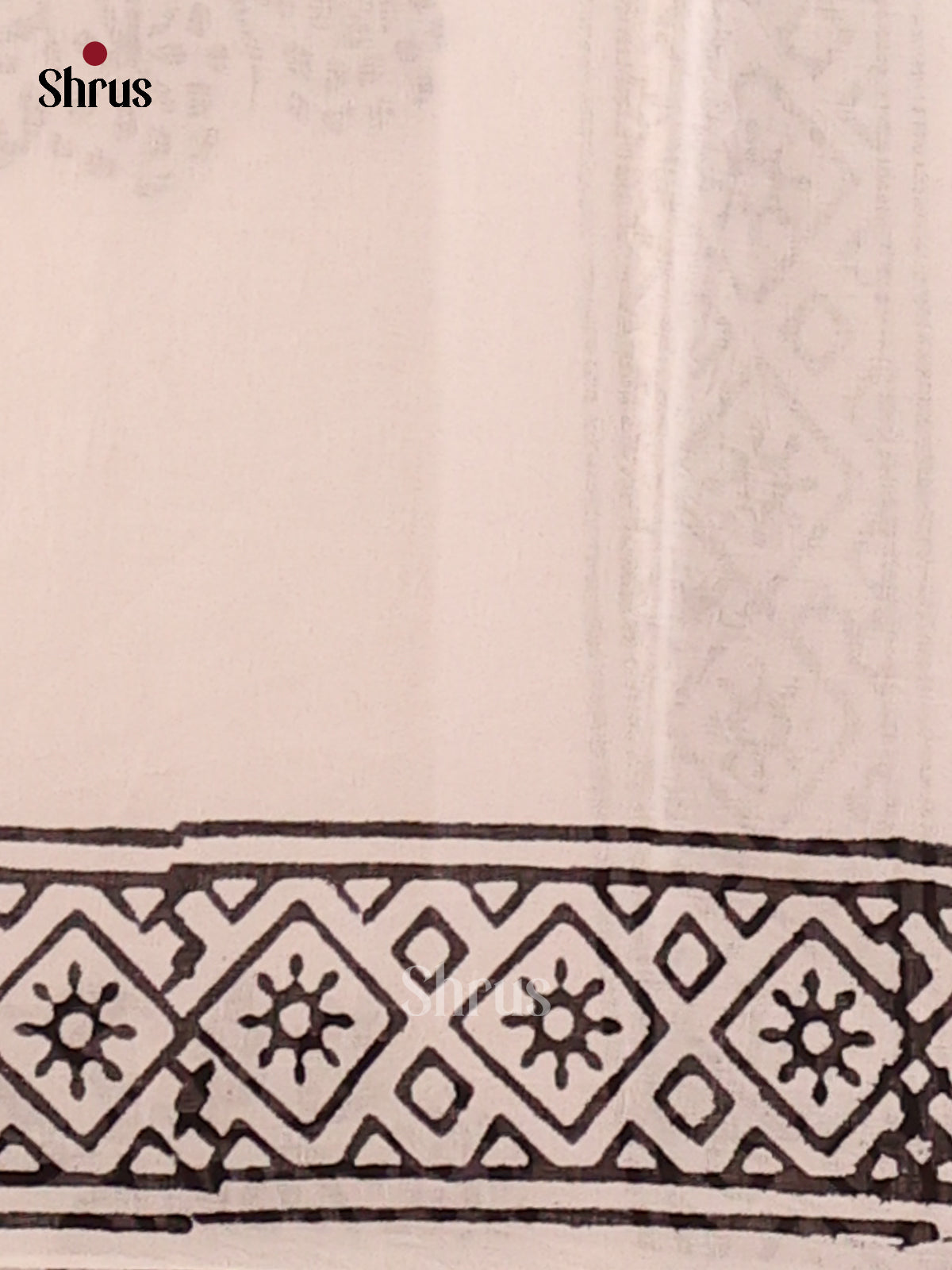 Cream & Black - Jaipur cotton Saree - Shop on Shrus.com