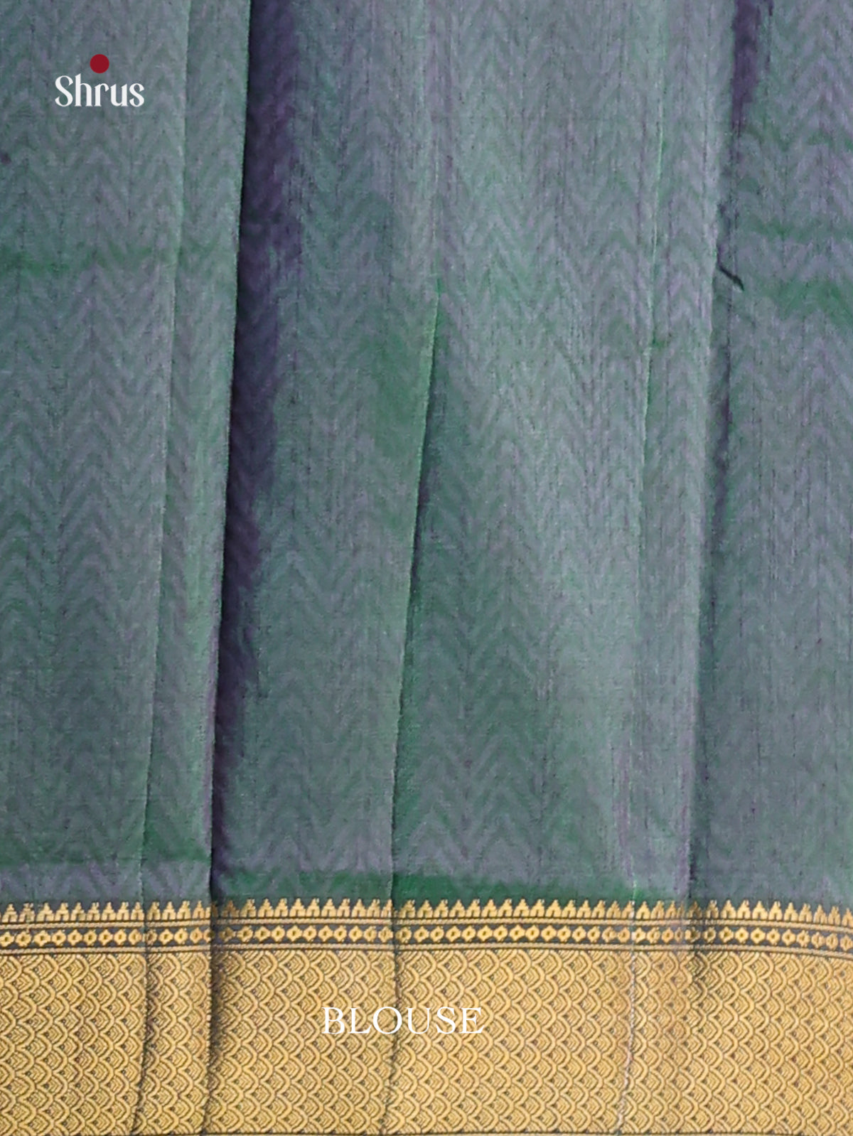 Teal with Green - Semi Patola Saree - Shop on Shrus.com