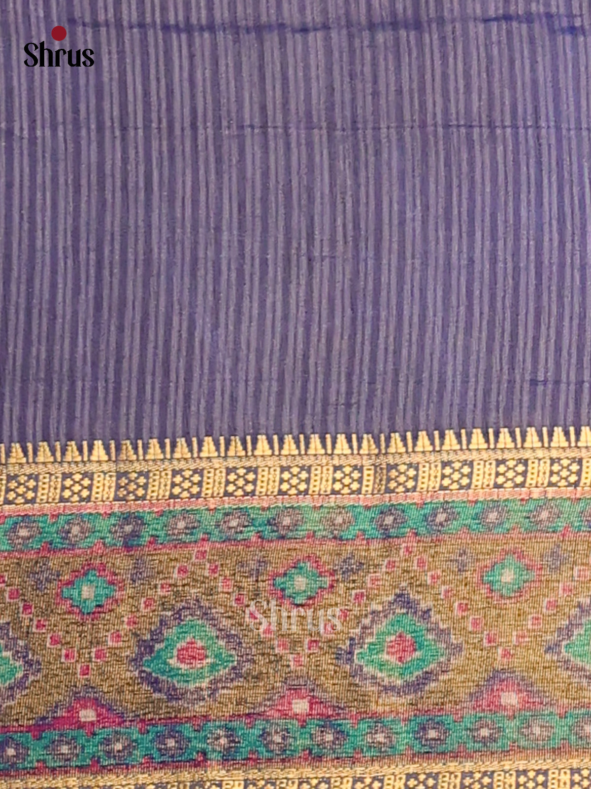 Blue with Purple - Semi Patola Saree - Shop on Shrus.com