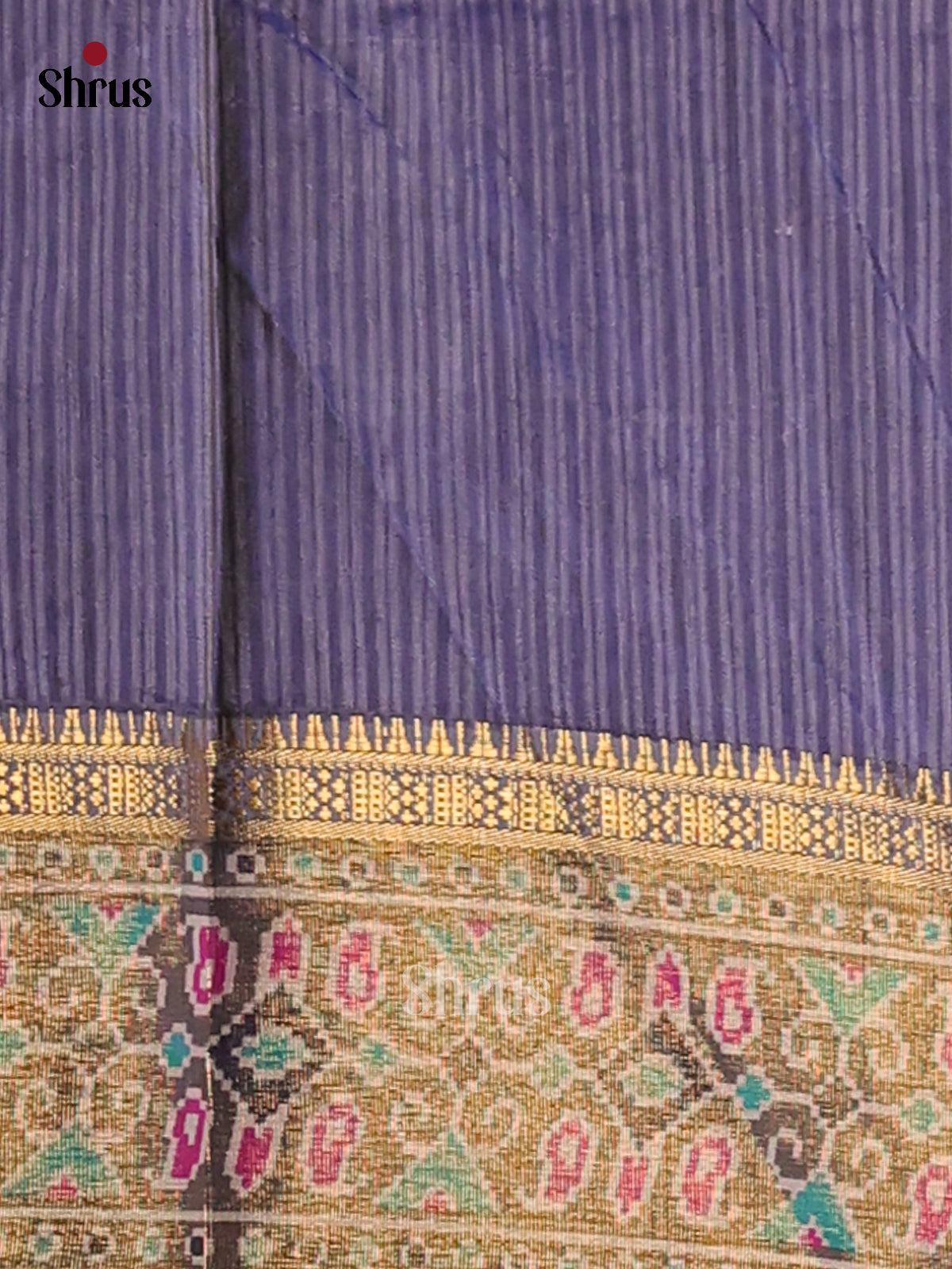 Blue- Semi Patola Saree - Shop on Shrus.com