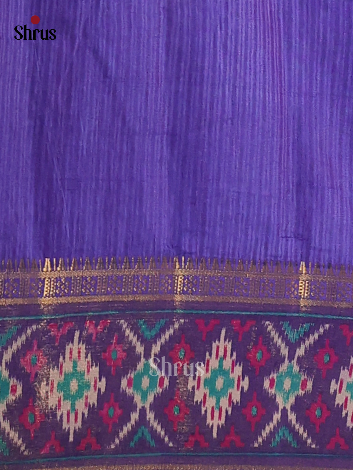 Blue - Semi Patola Saree - Shop on Shrus.com