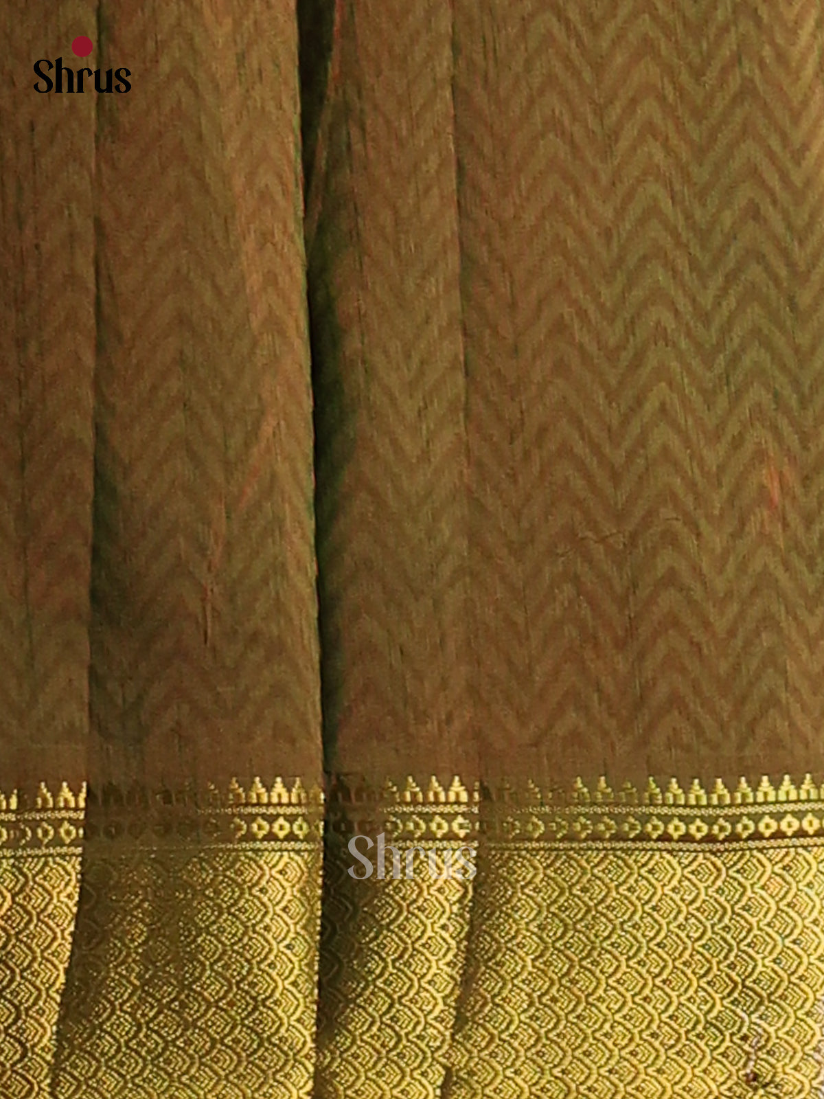Red with Green - Semi Patola Saree - Shop on Shrus.com
