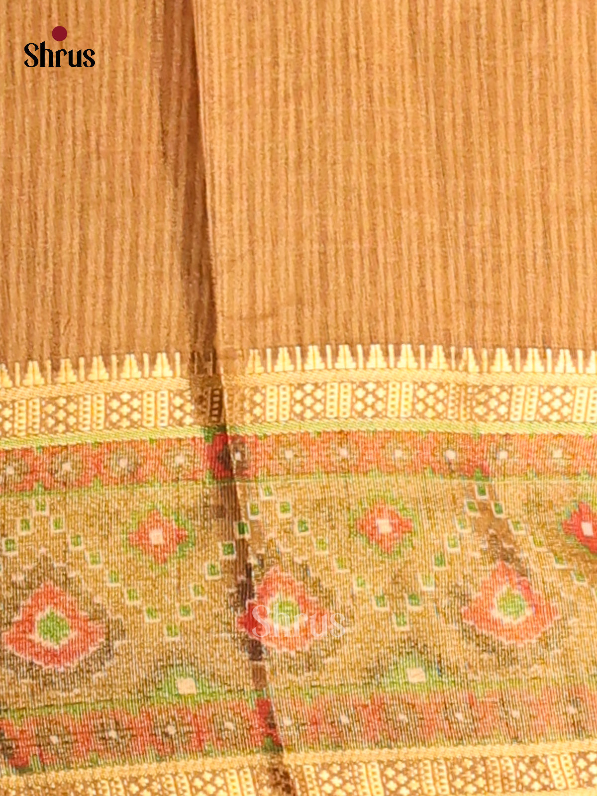 Brown - Semi Patola Saree - Shop on Shrus.com