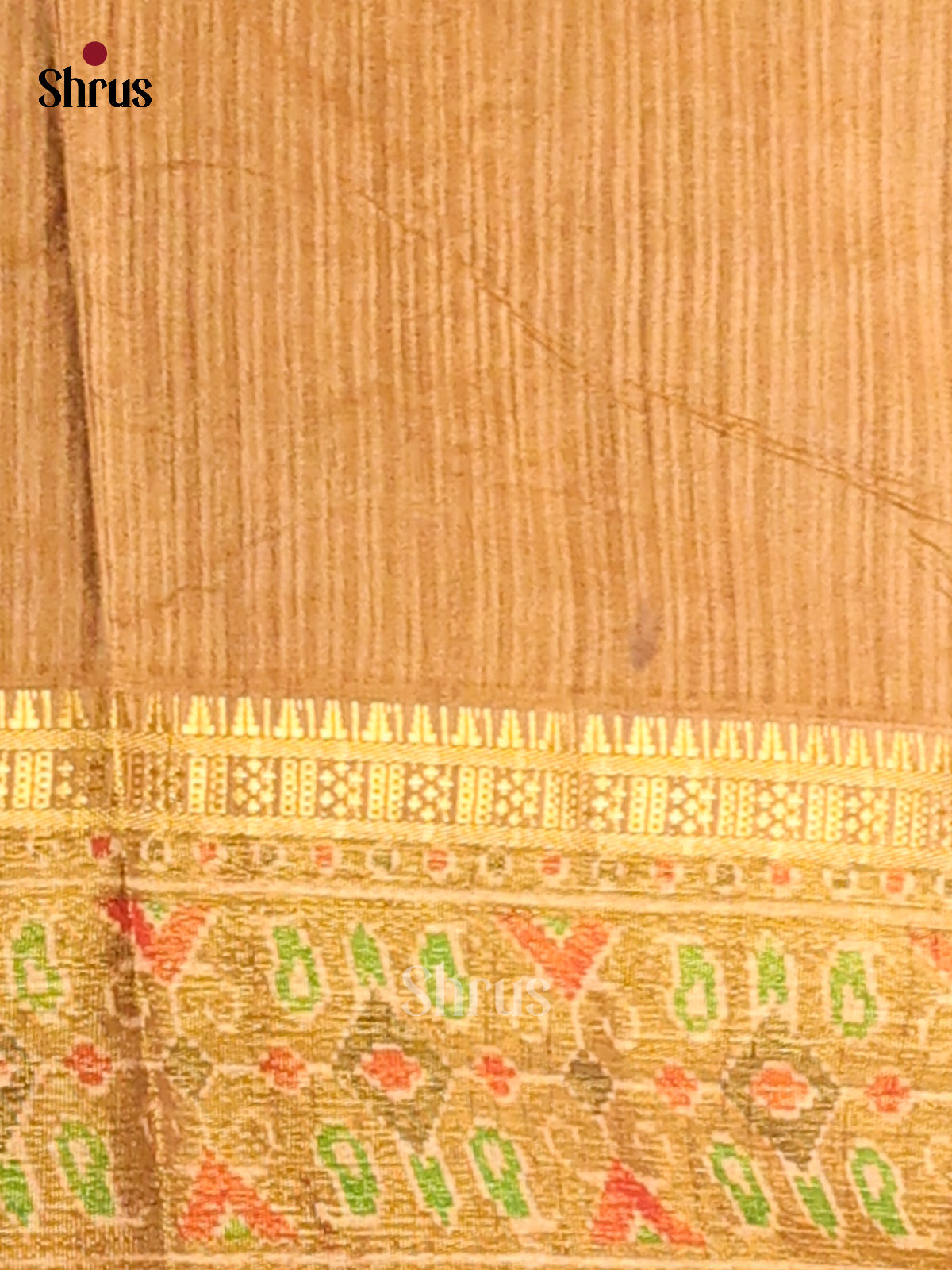 Brown with Brick- Semi Patola Saree - Shop on Shrus.com