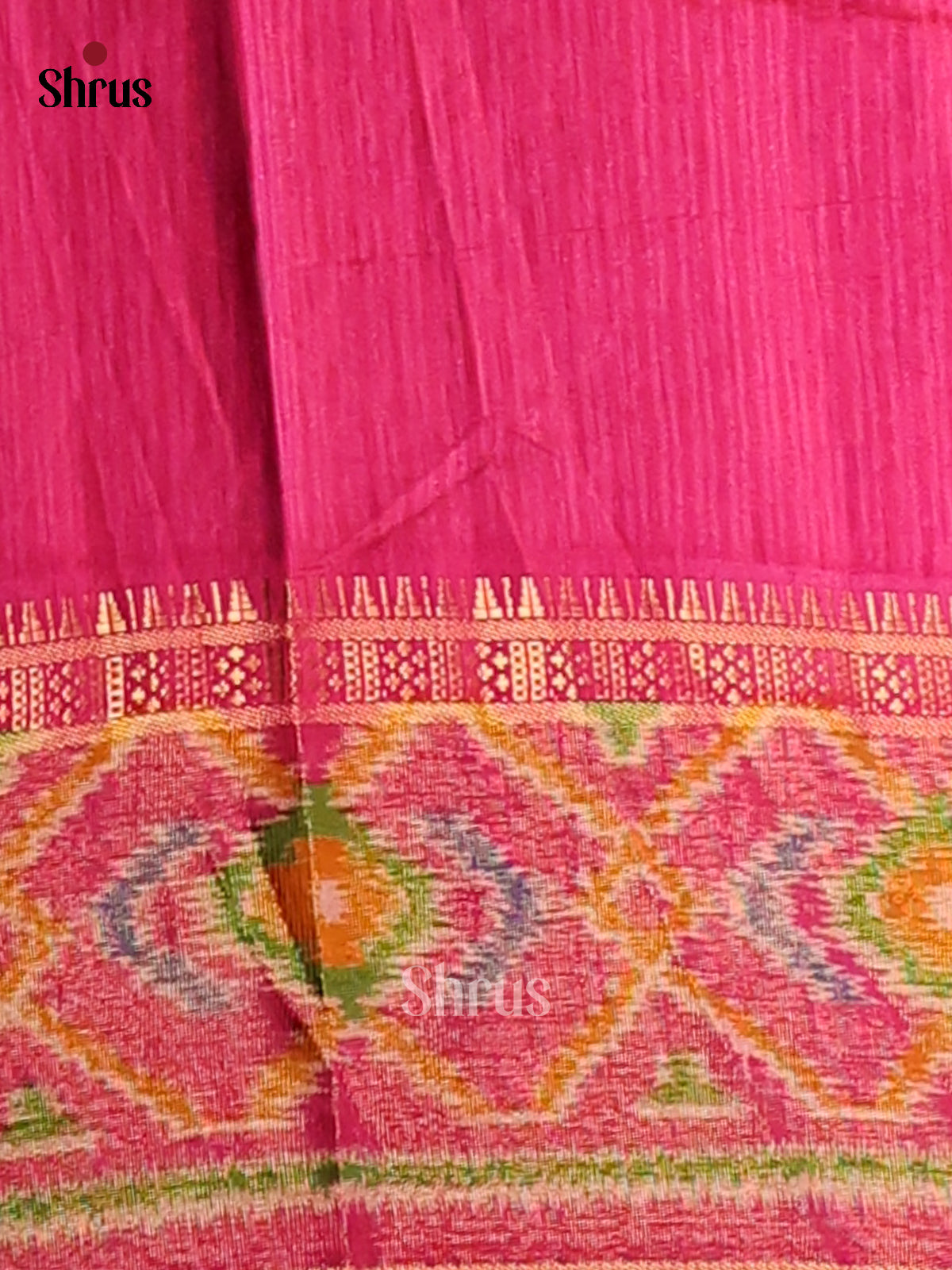Brown with Pink- Semi Patola Saree - Shop on Shrus.com