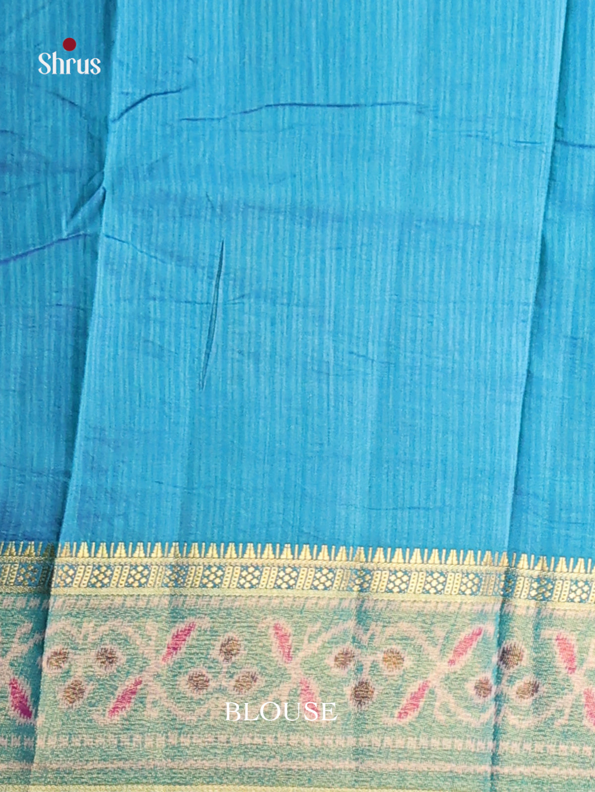 Blue with Sky Blue - Semi Patola Saree - Shop on Shrus.com