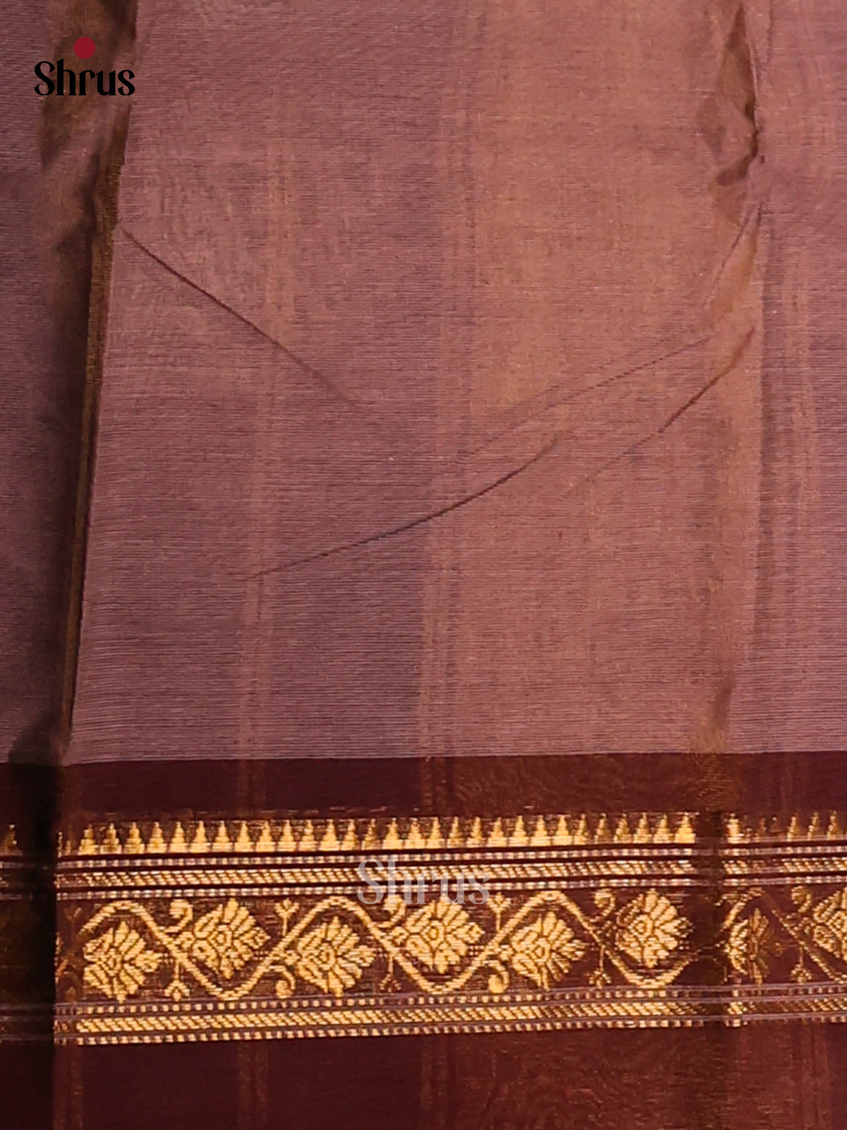Purple with Brown- Chettinad Cotton Saree - Shop on Shrus.com