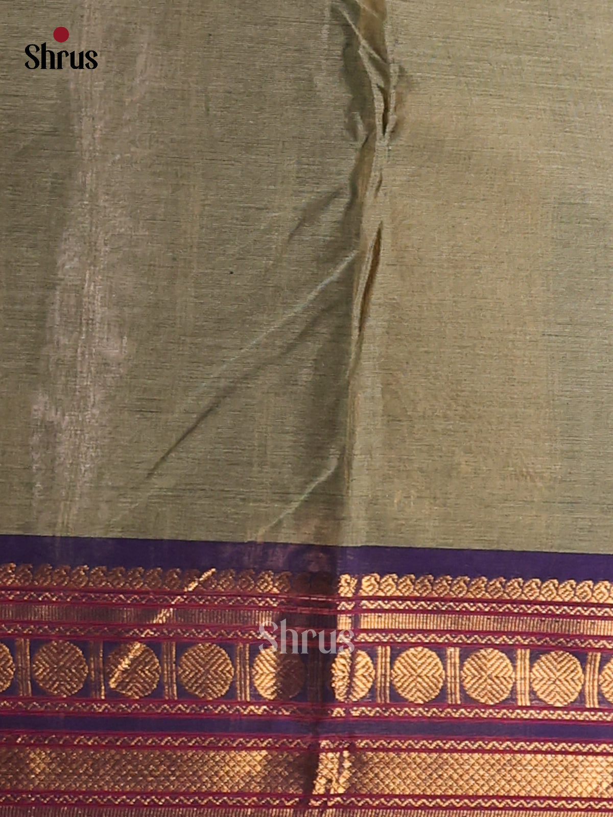 Grey Green with Blue - Chettinad Cotton Saree - Shop on Shrus.com