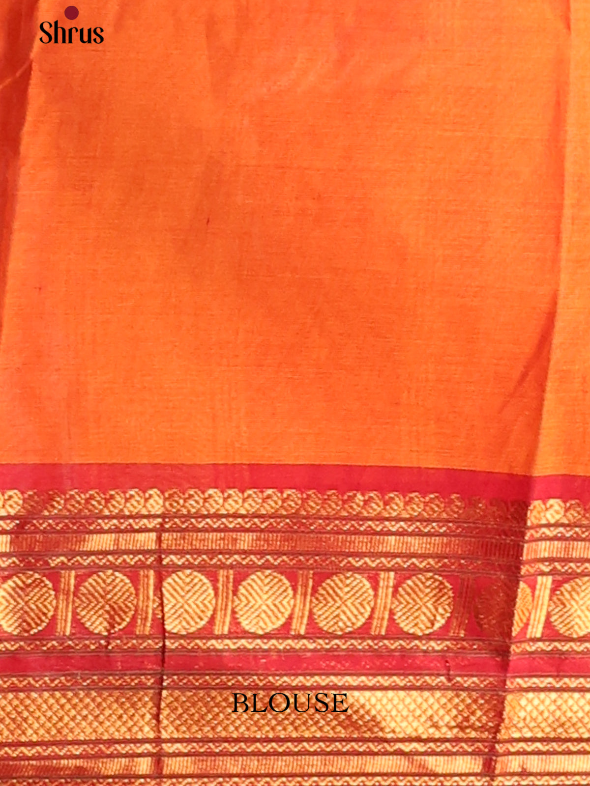 Orange with Red - Chettinad Cotton Saree - Shop on Shrus.com