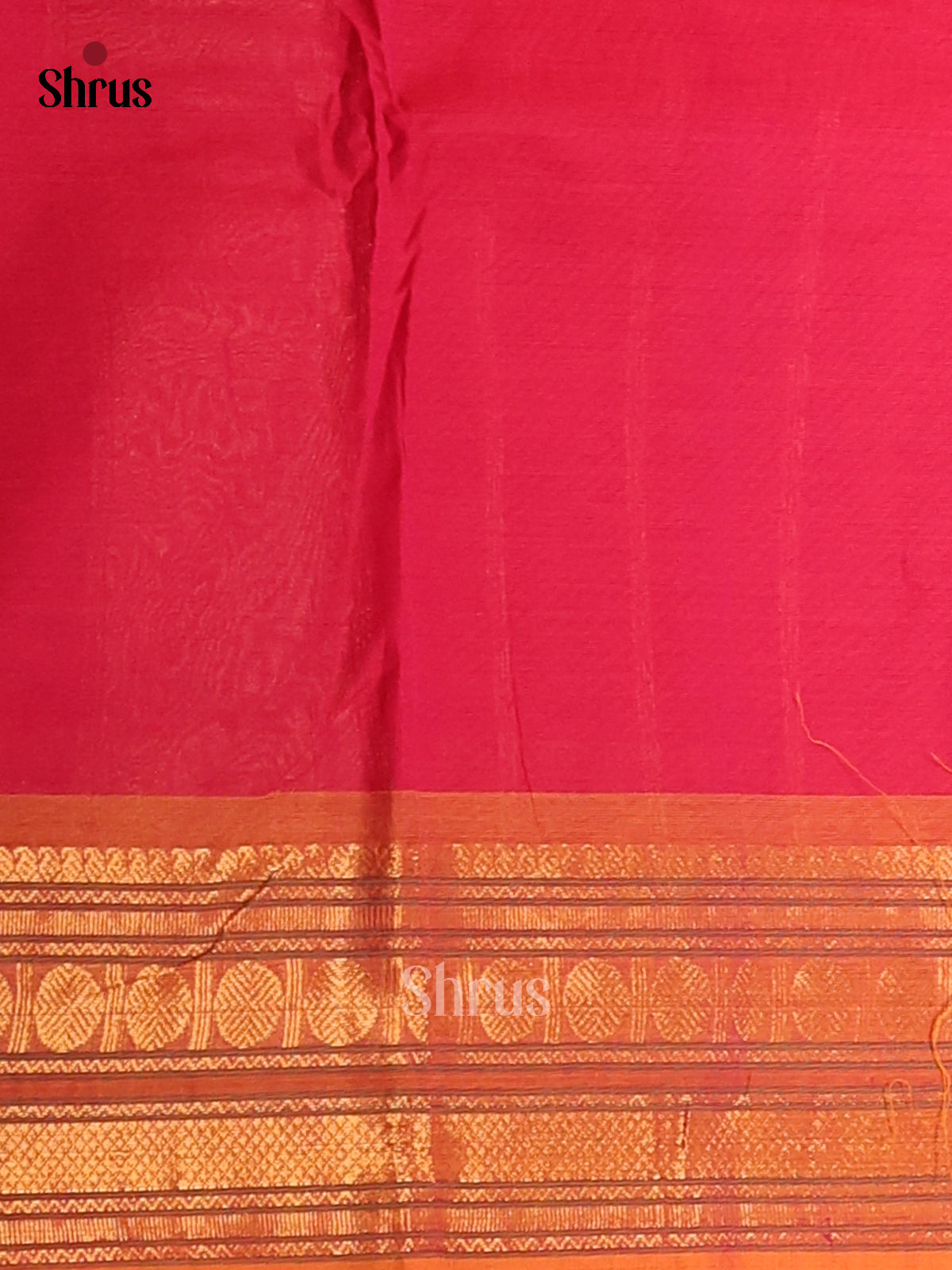 Pink & Orange Chettinad Cotton Saree With Zari Woven Border - Shop on Shrus.com