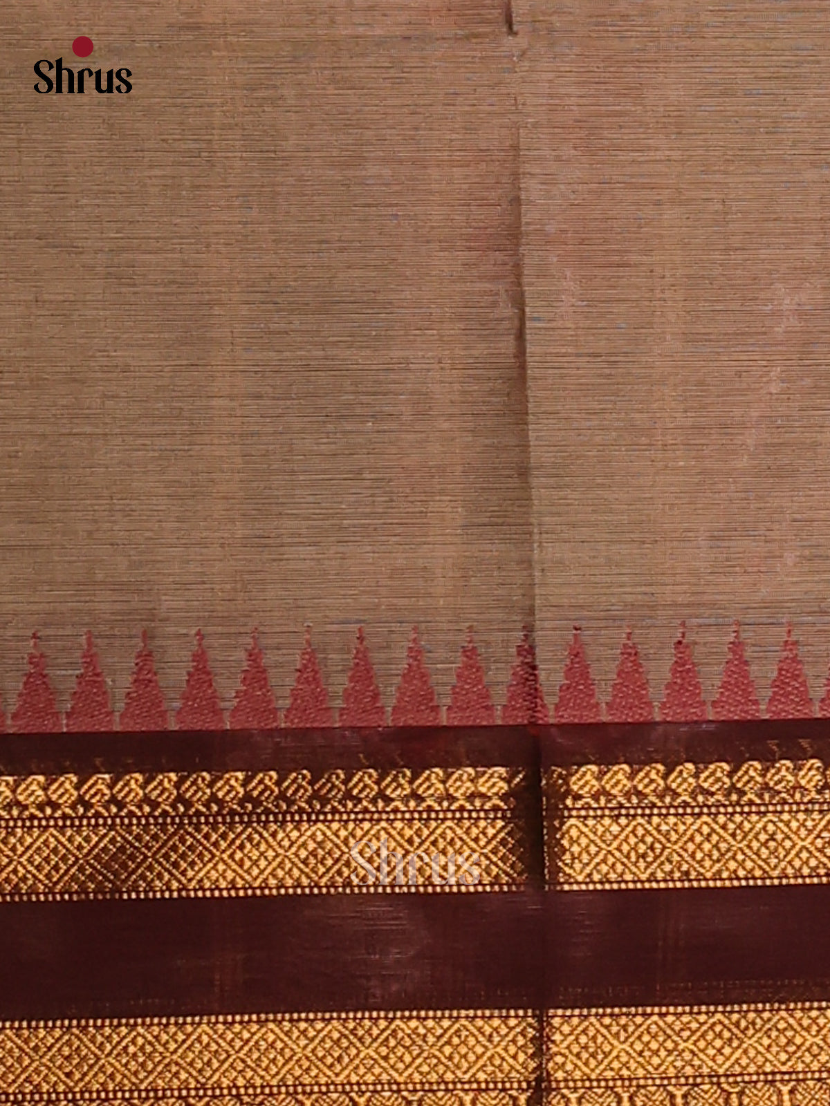 Classy Grey Chettinad Cotton with Maroon Zari Woven Border - Shop on Shrus.com