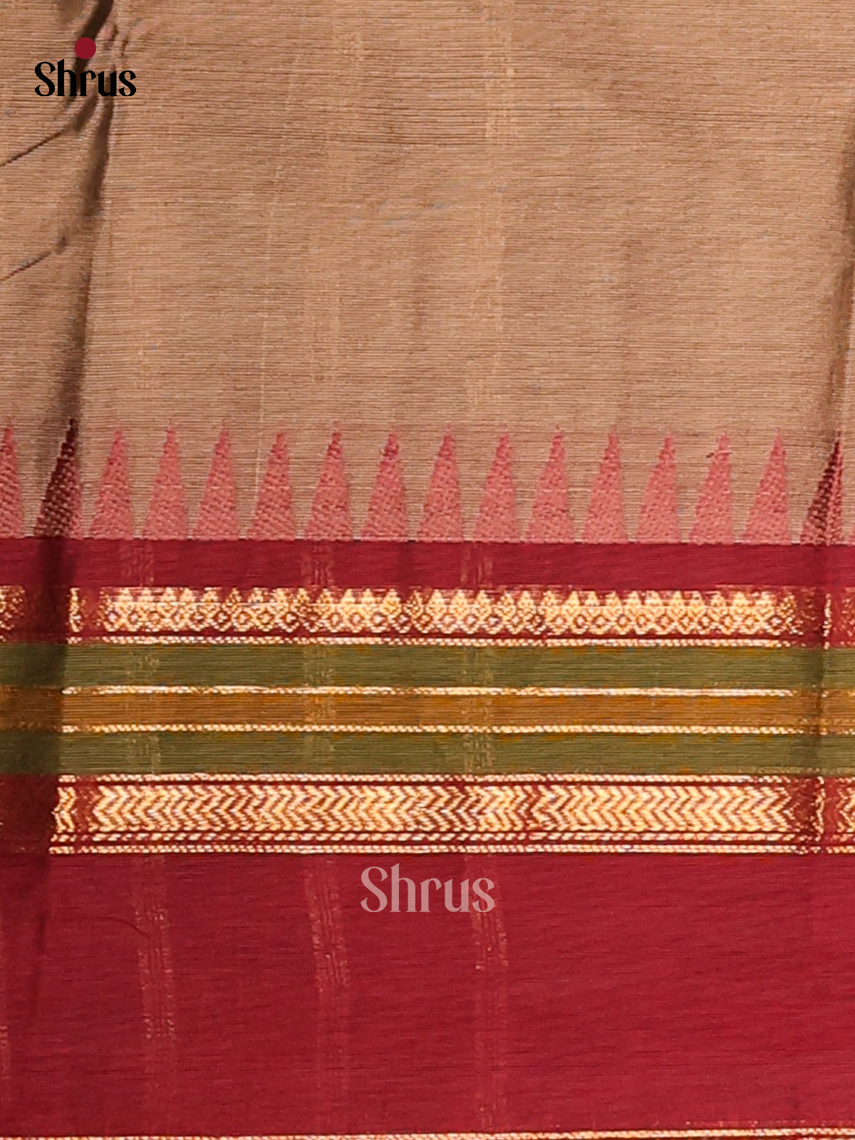 Elegant Grey Chettinad Cotton Saree with Ganga Jamuna Zari Border - Shop on Shrus.com