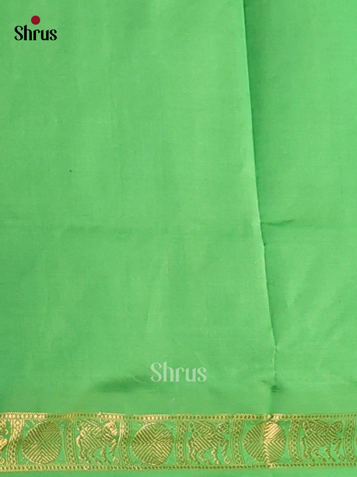 Brown & Green - Silkcotton-halfpure Saree - Shop on Shrus.com