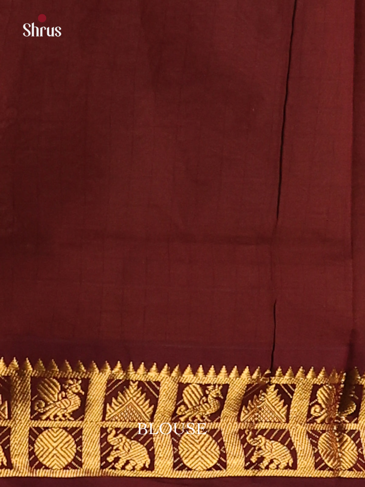 Peach with Brown- Silkcotton-halfpure Saree - Shop on Shrus.com