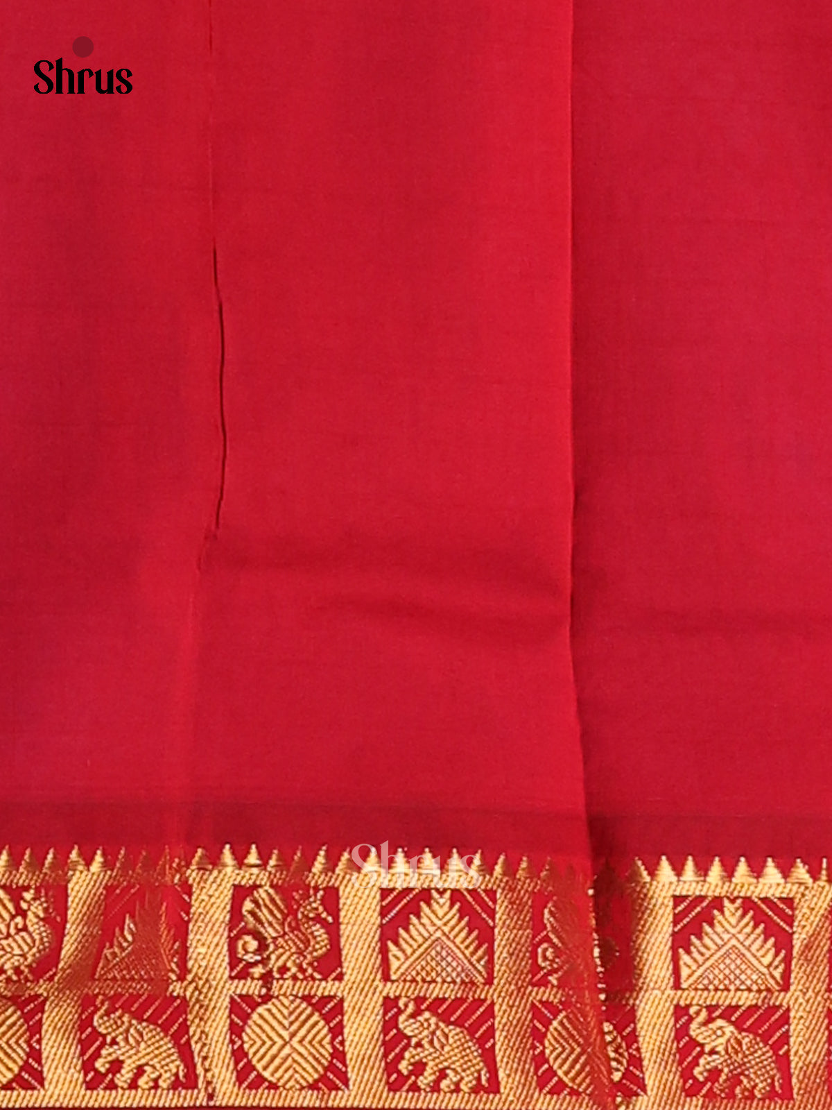 Blue with Red- Silkcotton-halfpure Saree - Shop on Shrus.com