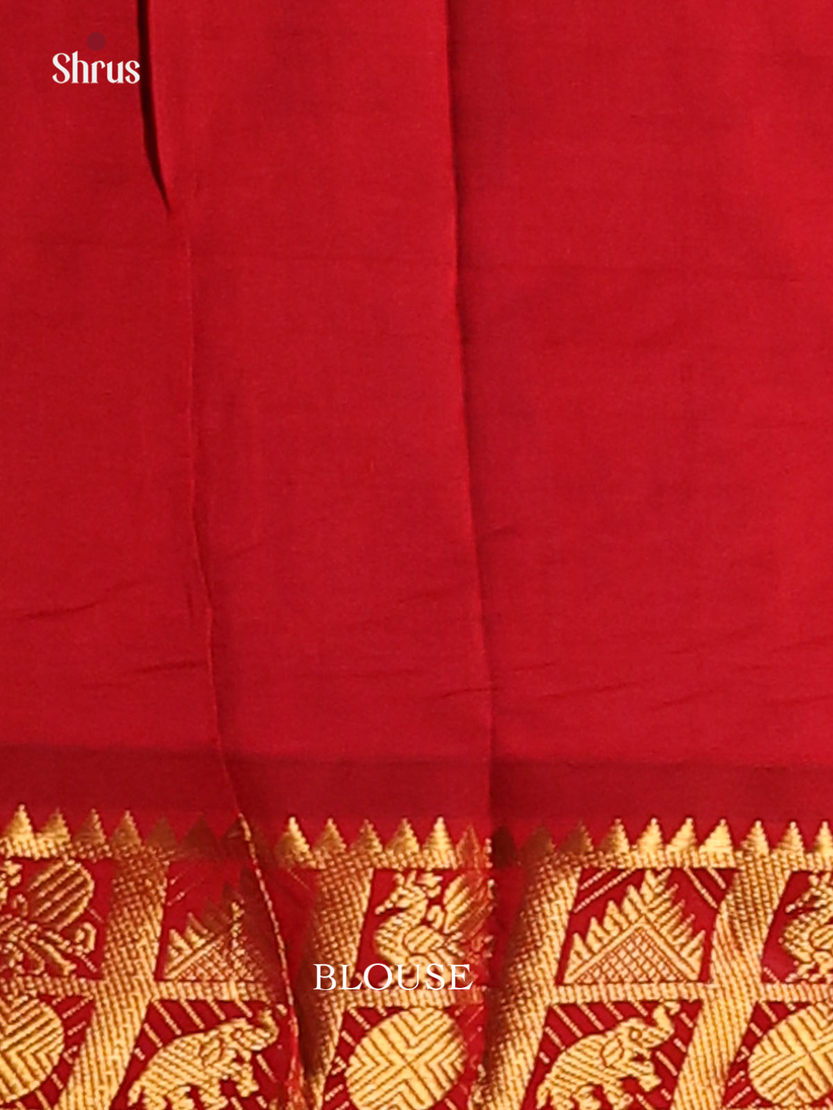 Green with Red - Silkcotton-halfpure Saree - Shop on Shrus.com