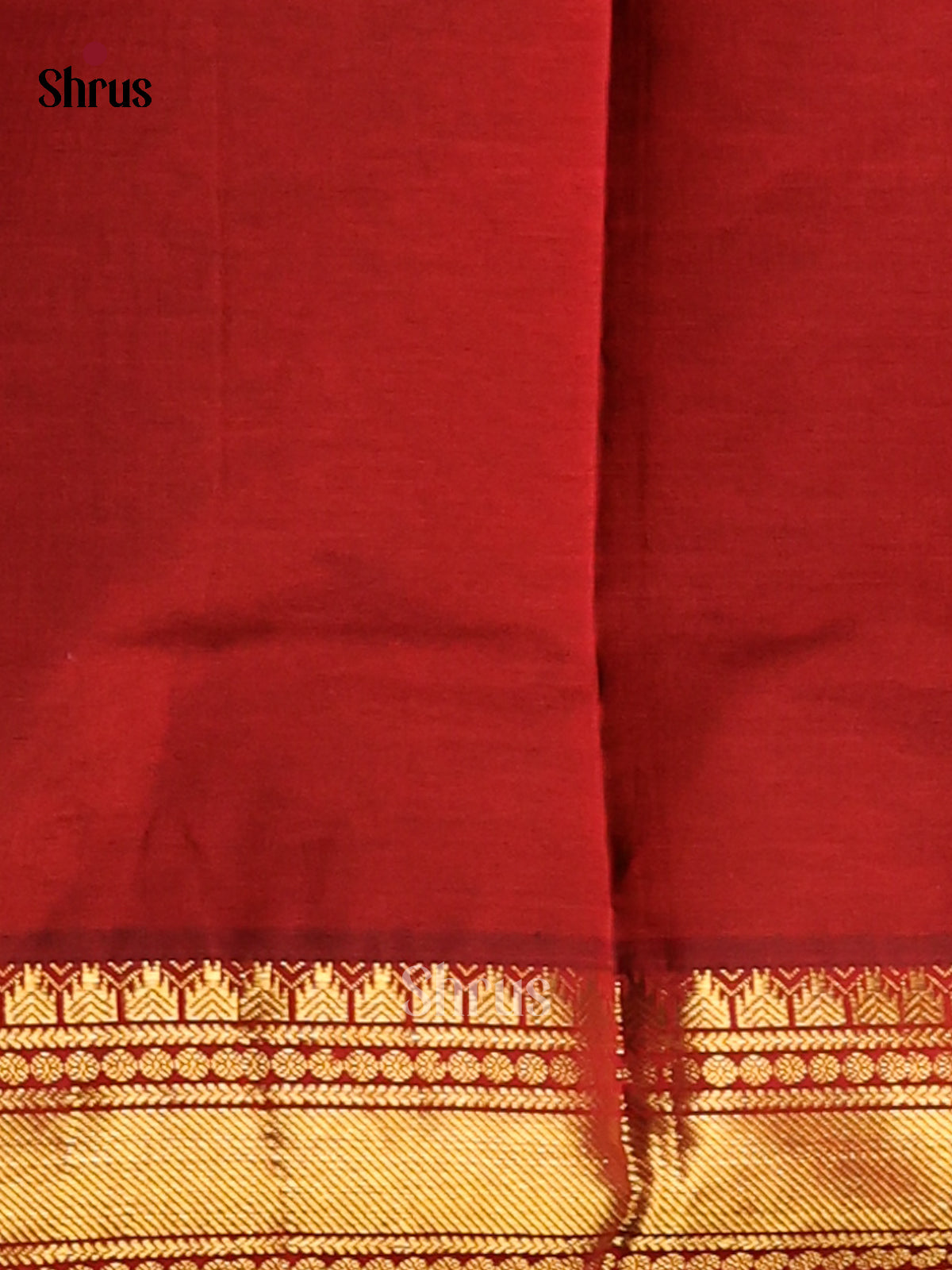 Mehandi Green with Maroon - Silkcotton-halfpure Saree - Shop on Shrus.com