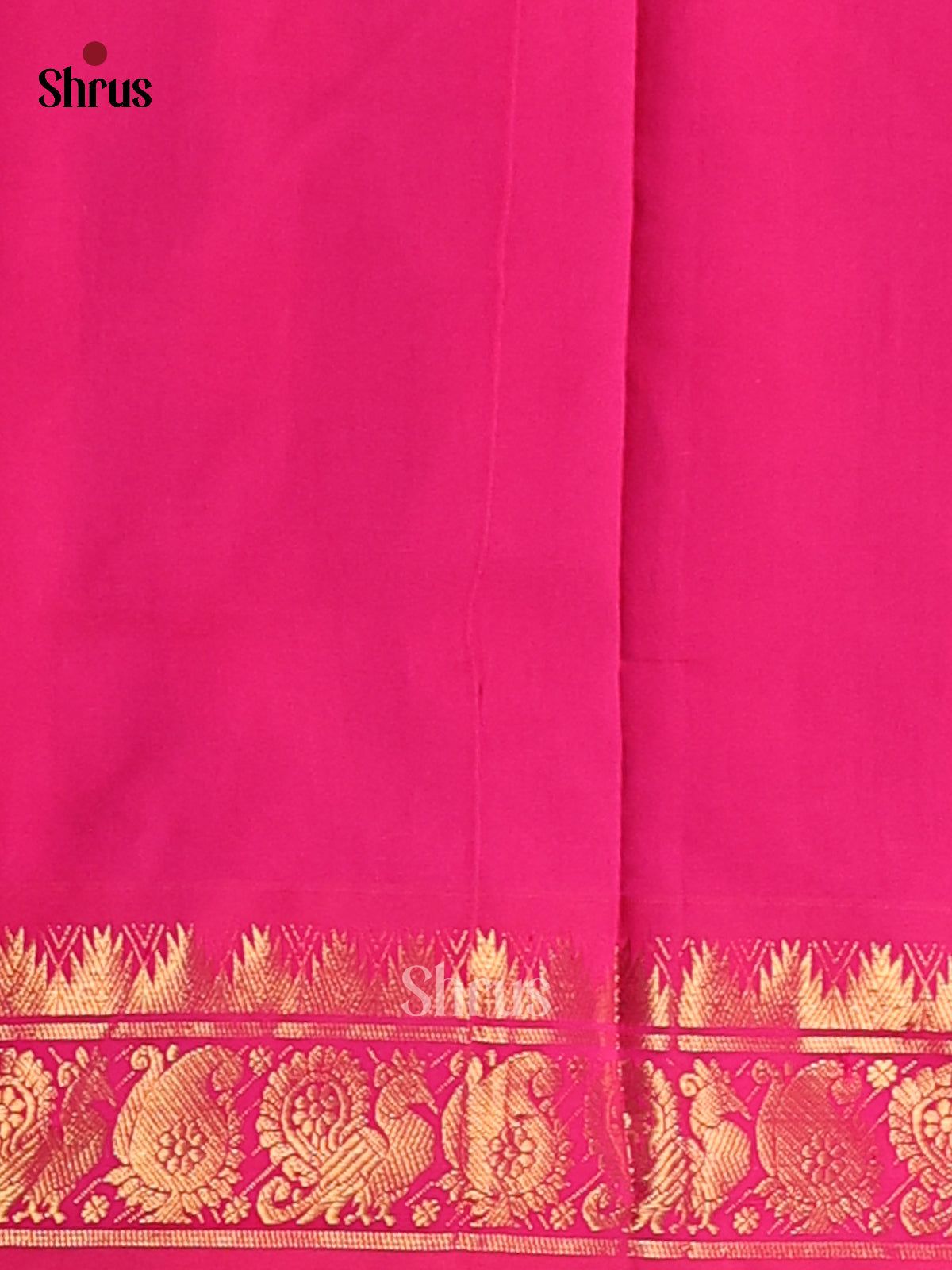 Pink & Green - Silkcotton-halfpure Saree - Shop on Shrus.com