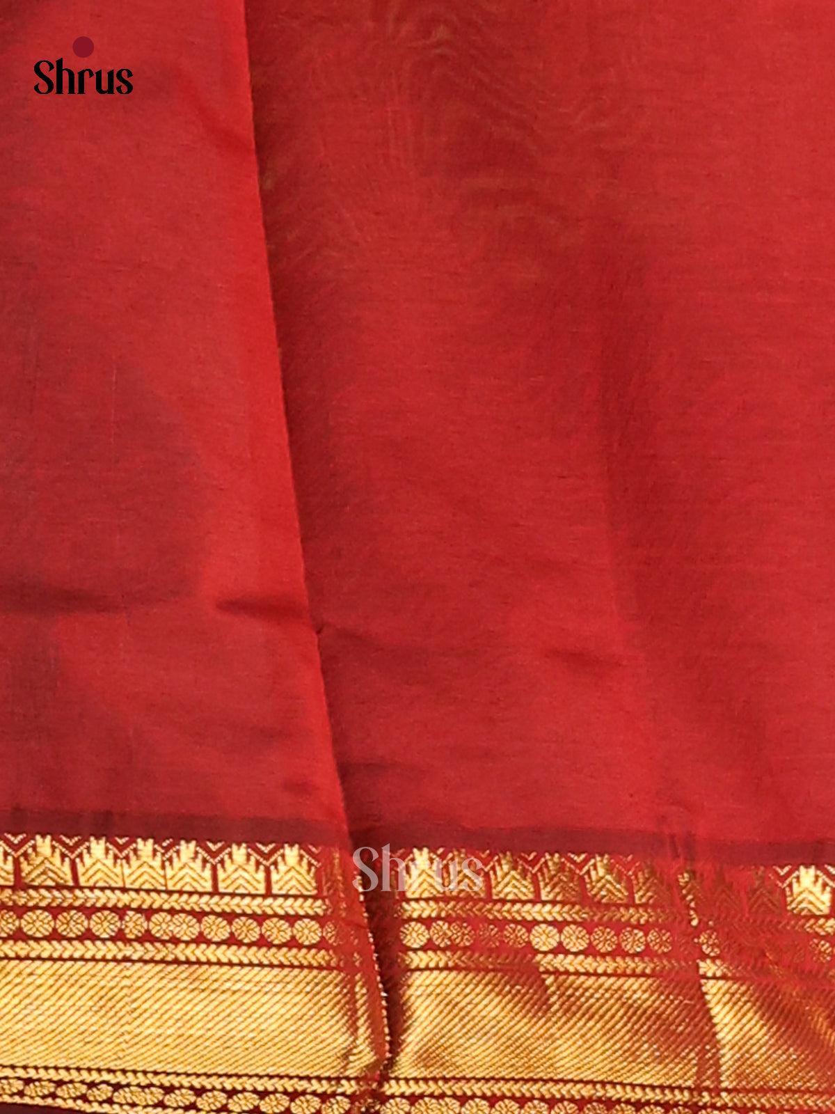 Blue & Red- Silkcotton-halfpure Saree - Shop on Shrus.com