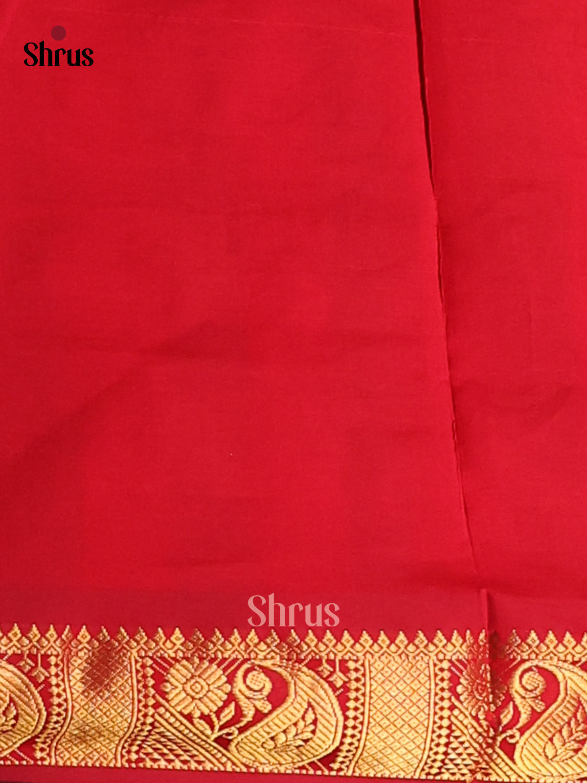 Grey & Red- Silkcotton-halfpure Saree - Shop on Shrus.com