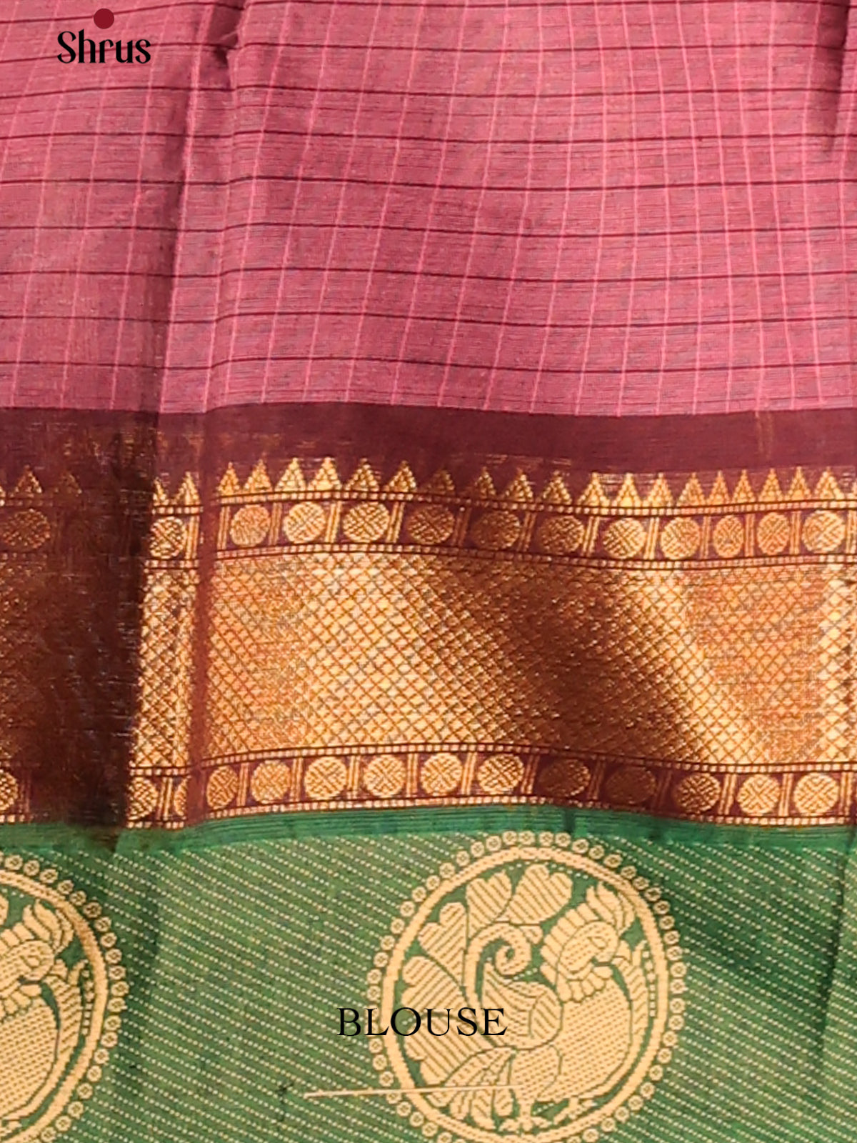 Elegant Dark Pink Chettinad Cotton Saree with Maroon Zari Border & Self Pallu - Shop on Shrus.com