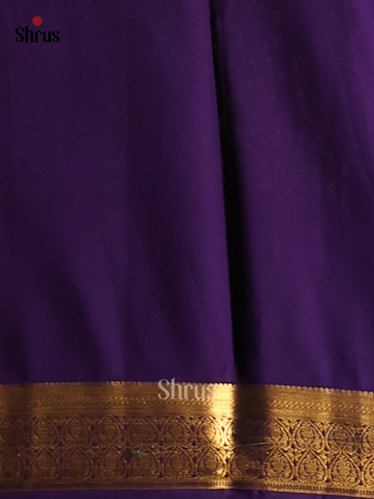 Blue with Violet - Semi Mysoresilk Saree - Shop on Shrus.com