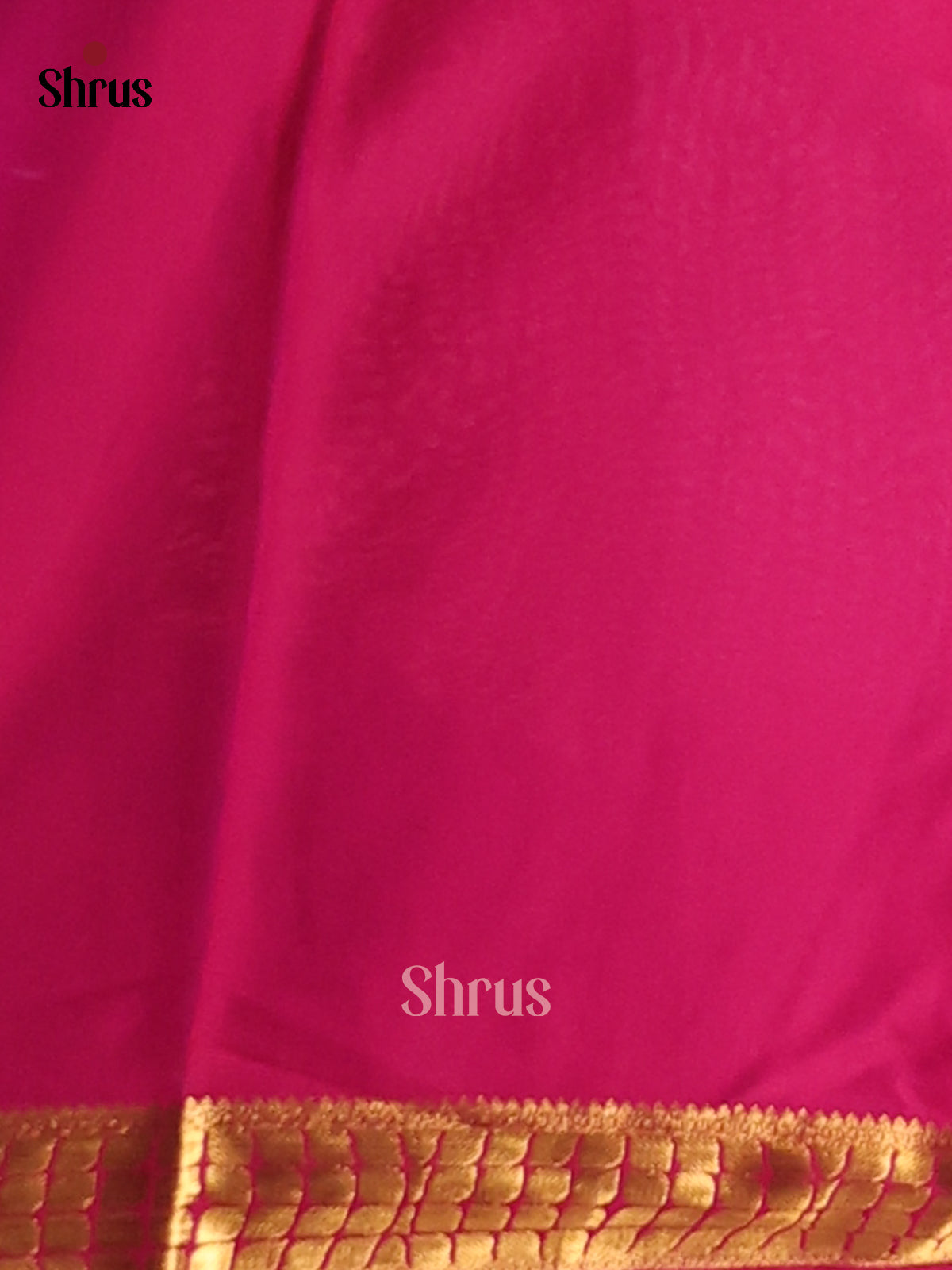 Blue with Pink- Semi Mysoresilk Saree - Shop on Shrus.com
