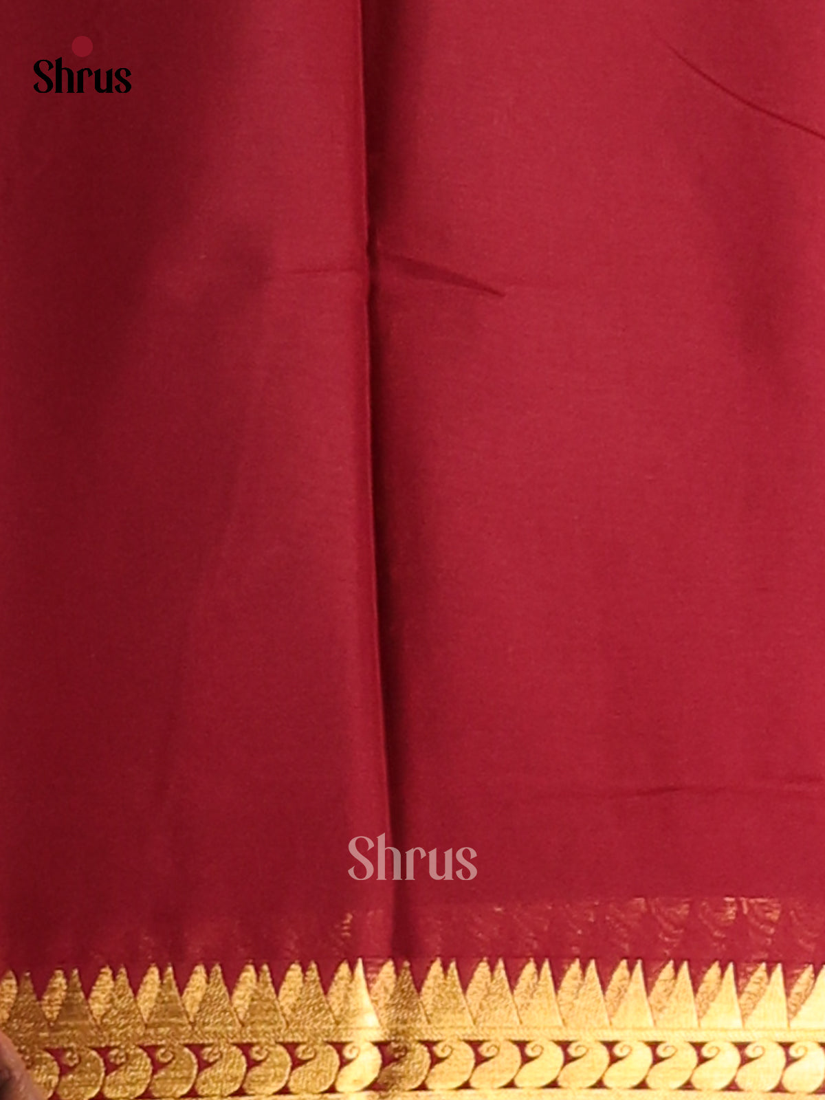 Dark green with Maroon - Semi Mysoresilk Saree - Shop on Shrus.com