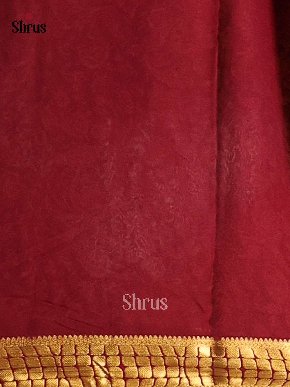 Dark Green with Maroon- Semi Mysoresilk Saree - Shop on Shrus.com