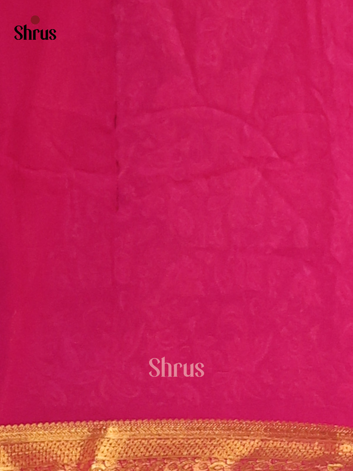 Dark Green with Pink - Semi Mysoresilk Saree - Shop on Shrus.com