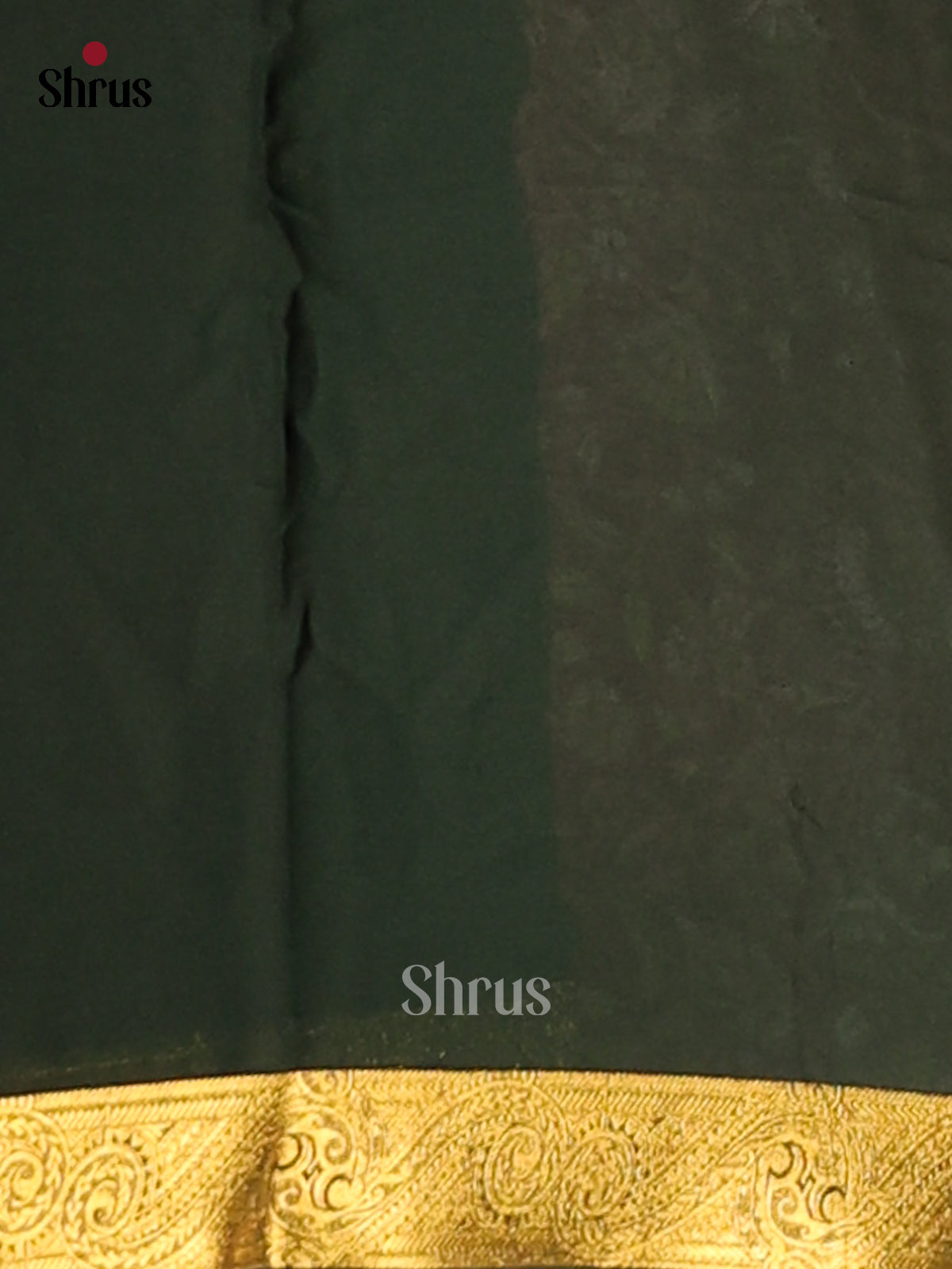 Red with Dark Green - Semi Mysoresilk Saree - Shop on Shrus.com