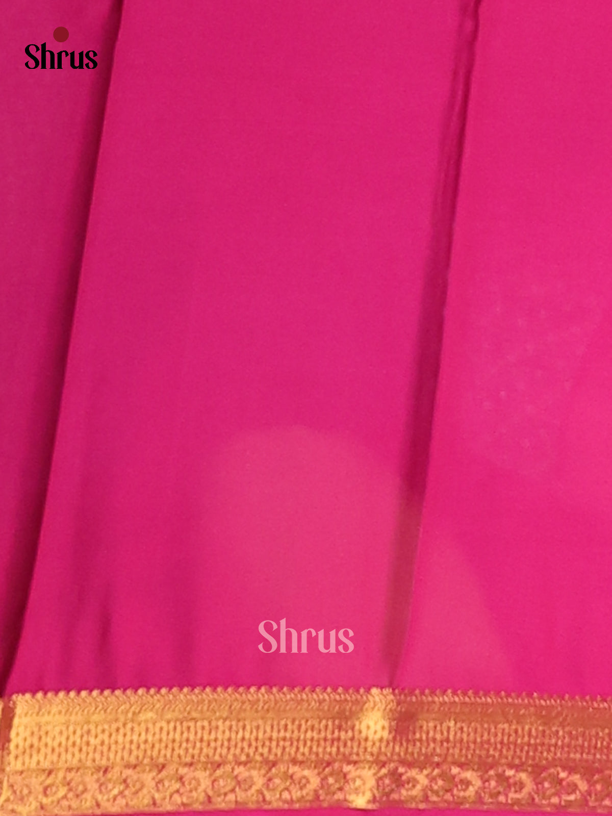 Blue with Majenta - Semi Mysoresilk Saree - Shop on Shrus.com