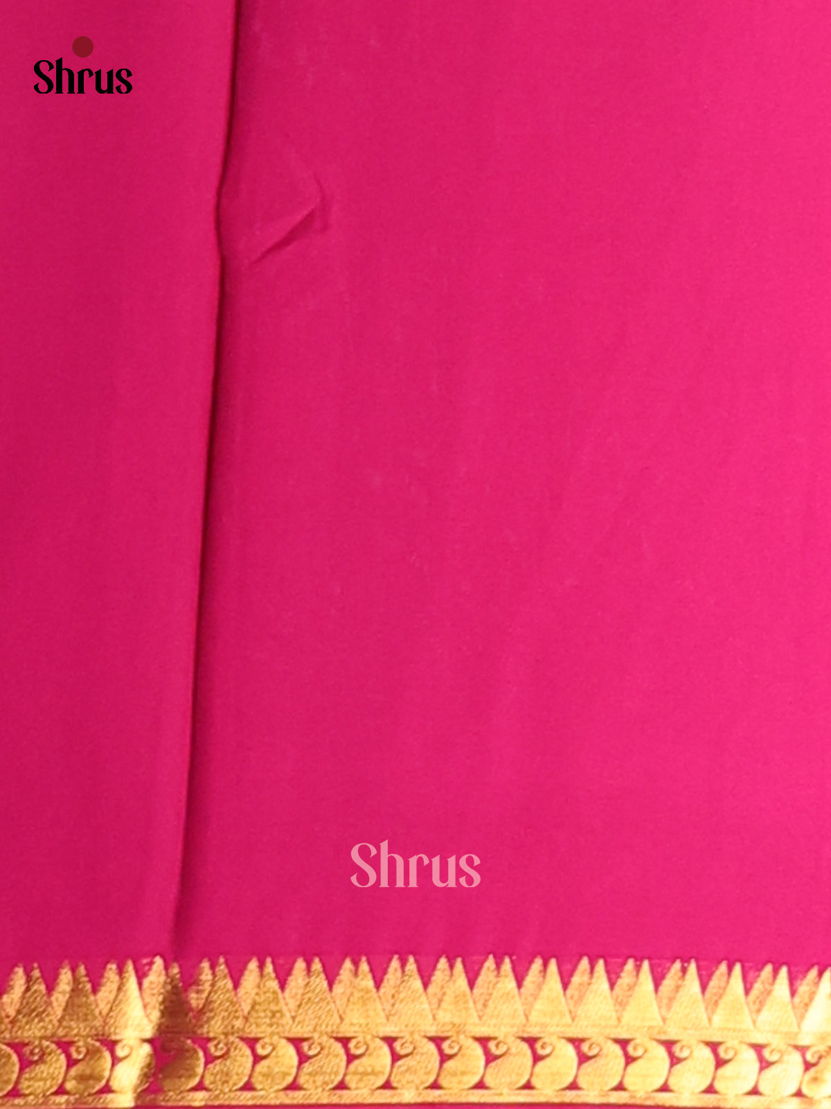 Green with Pink - Semi Mysoresilk Saree - Shop on Shrus.com
