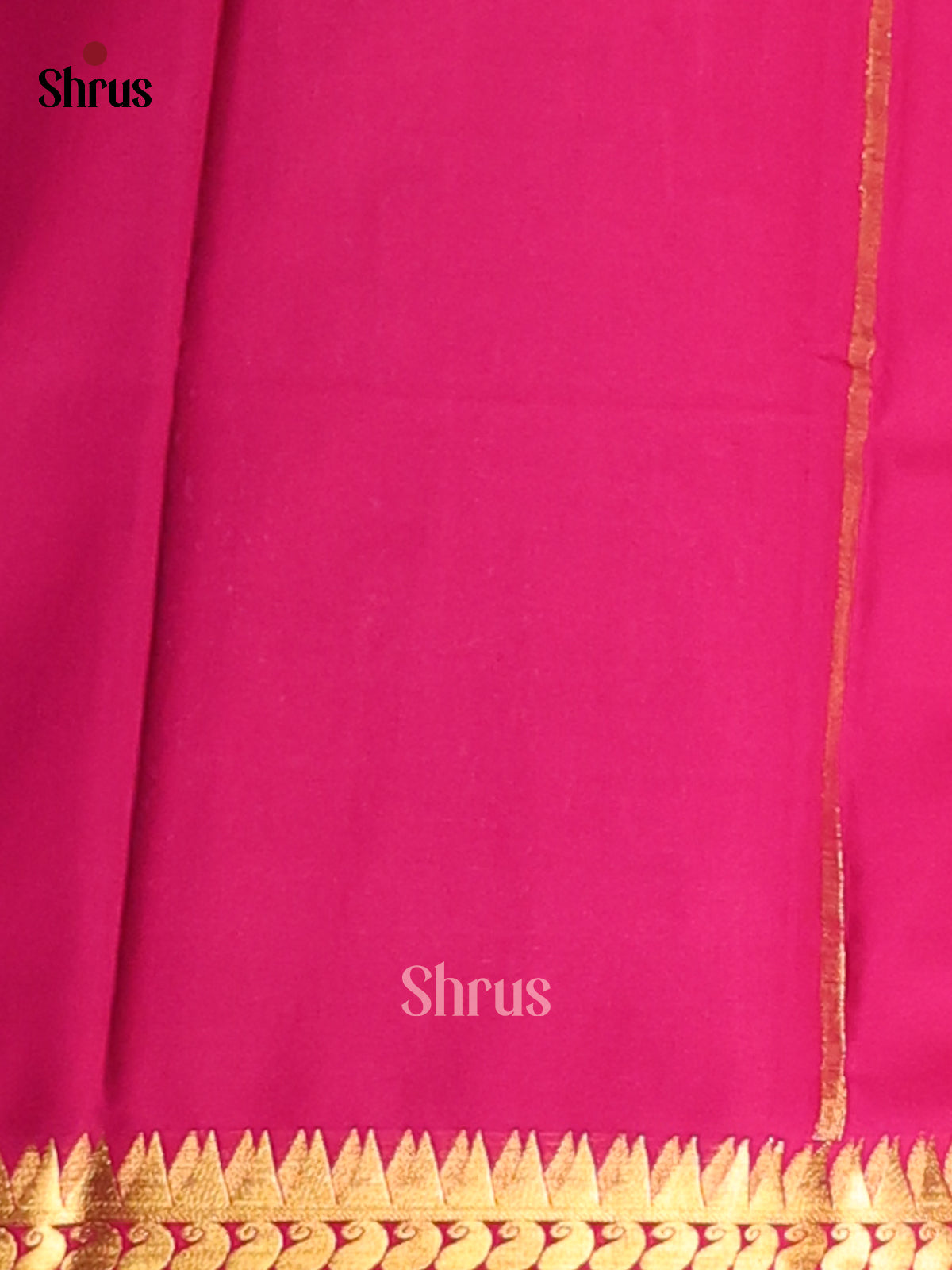 Green with Pink - Semi Mysoresilk Saree - Shop on Shrus.com