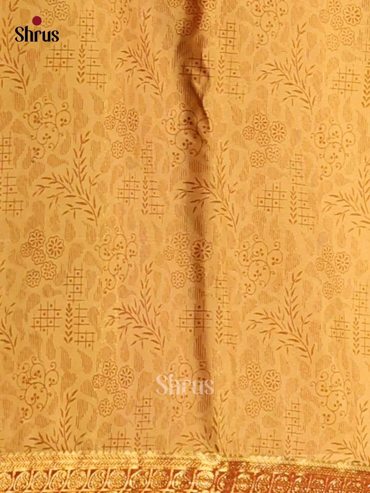 Mustard- Semi Mysoresilk Saree - Shop on Shrus.com